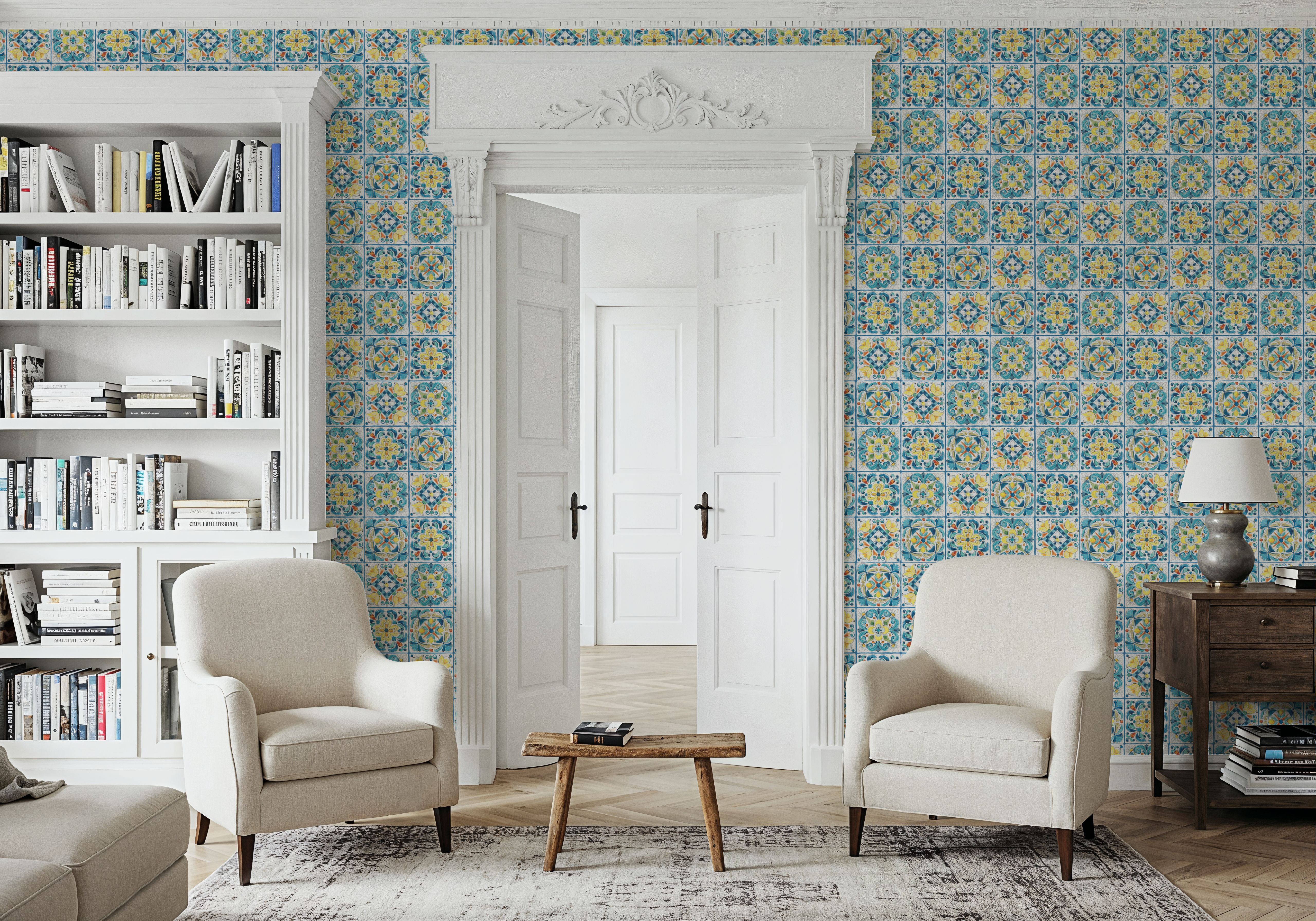 Maritime Tiles White and Blue