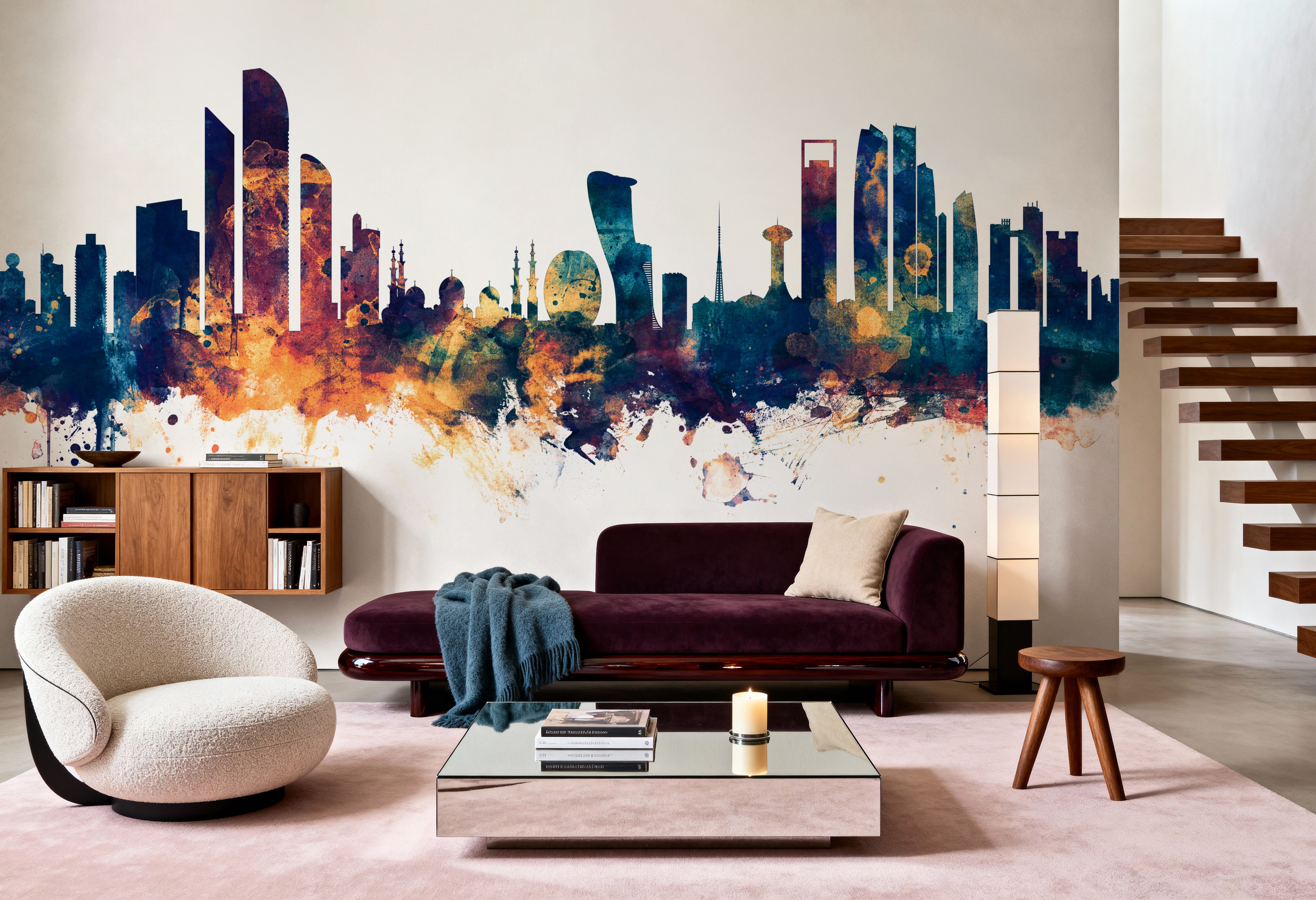 Abu Dhabi Skyline Blue & Bronze