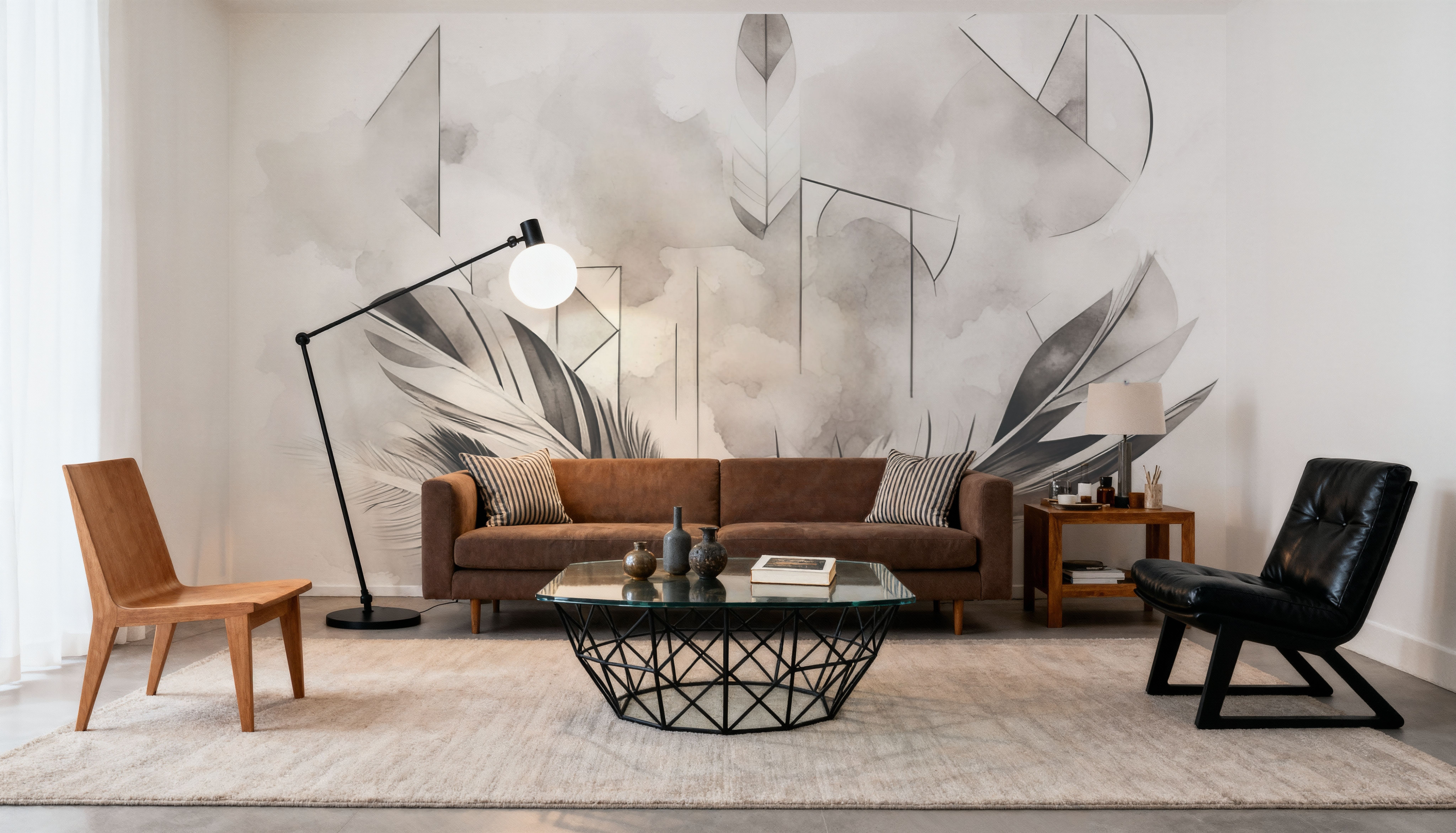 Feather Geometry Smoke, Wallpaper