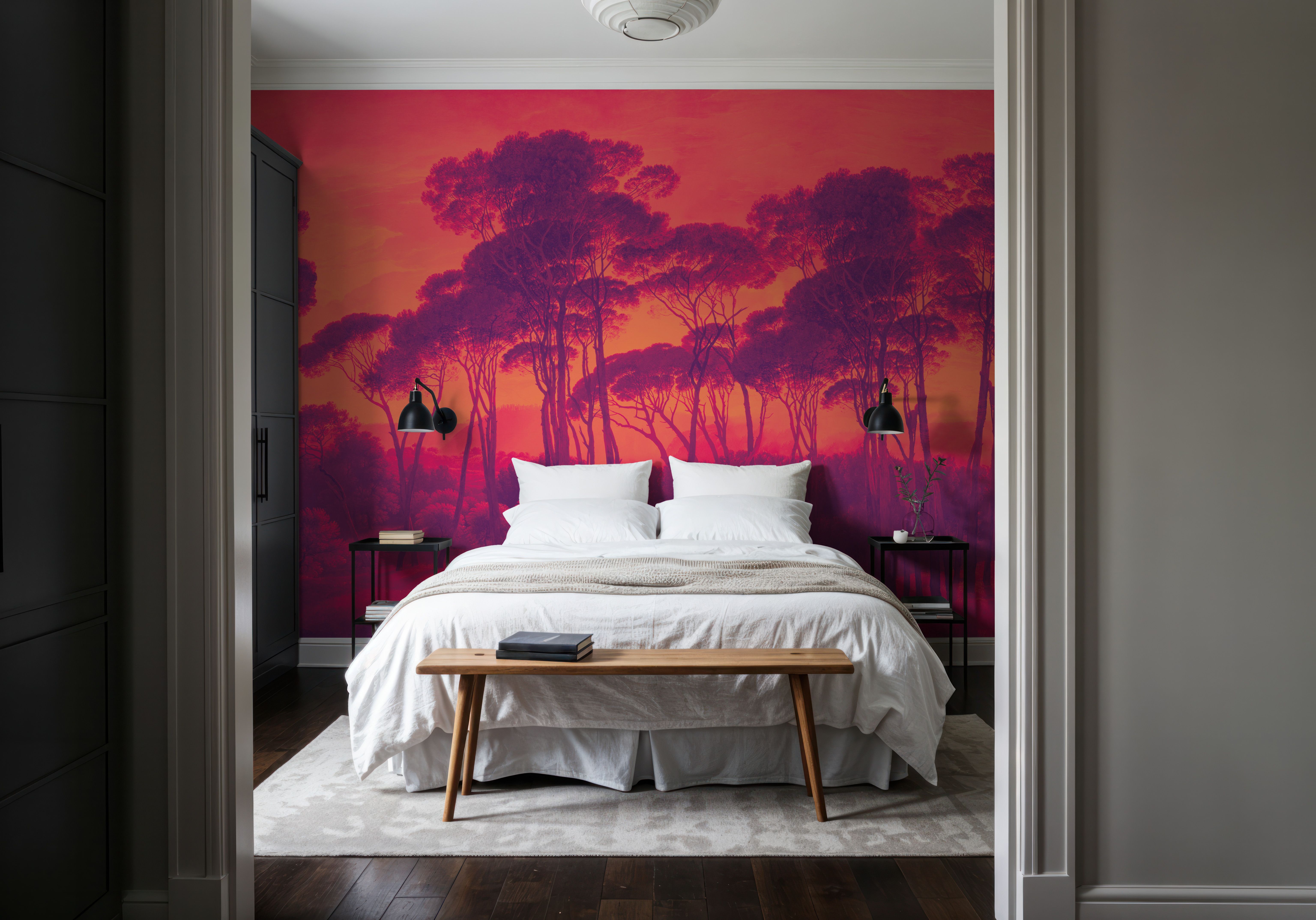 Mediterranean Pine Landscape, Sunset