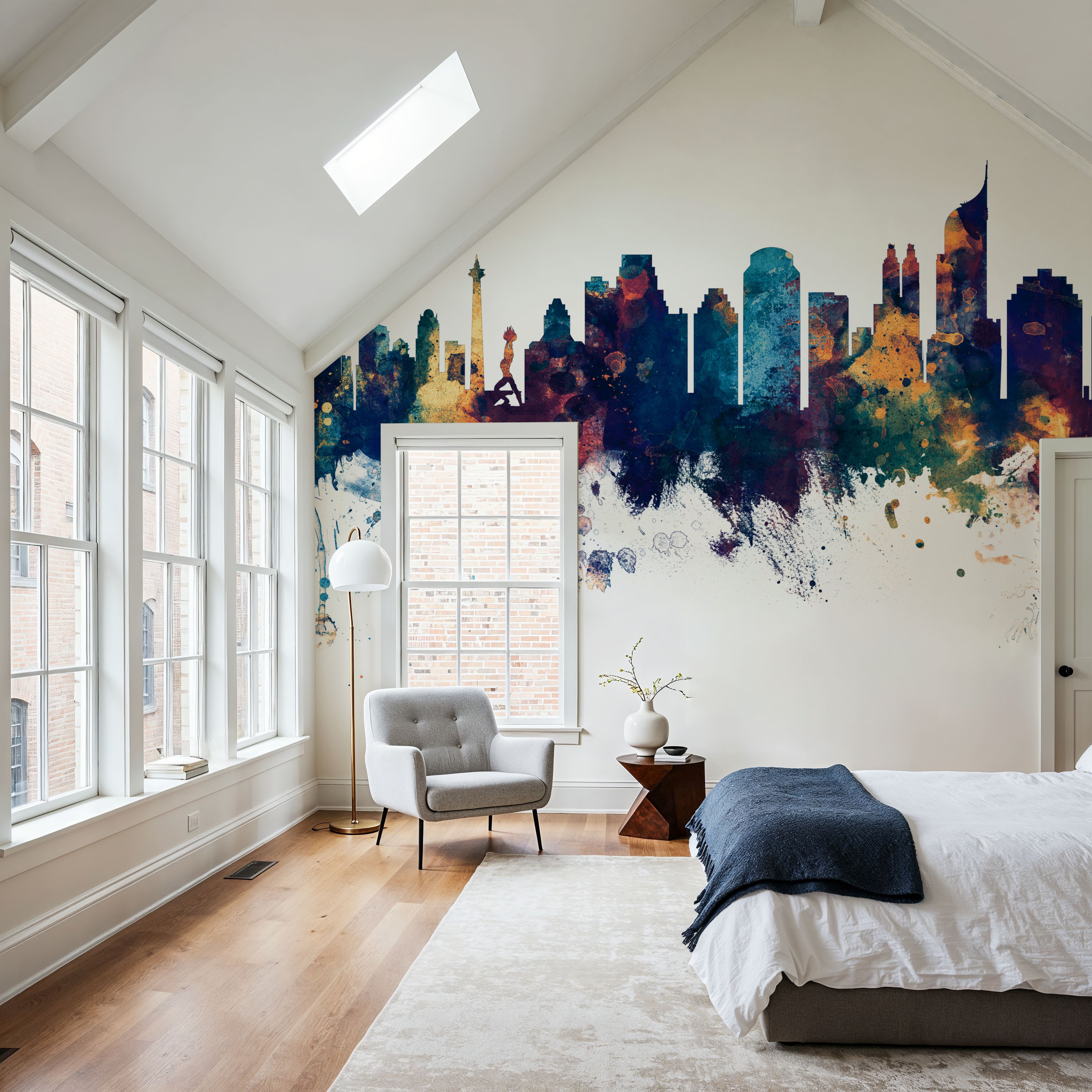 Jakarta Skyline Indonesia Blue & Bronze