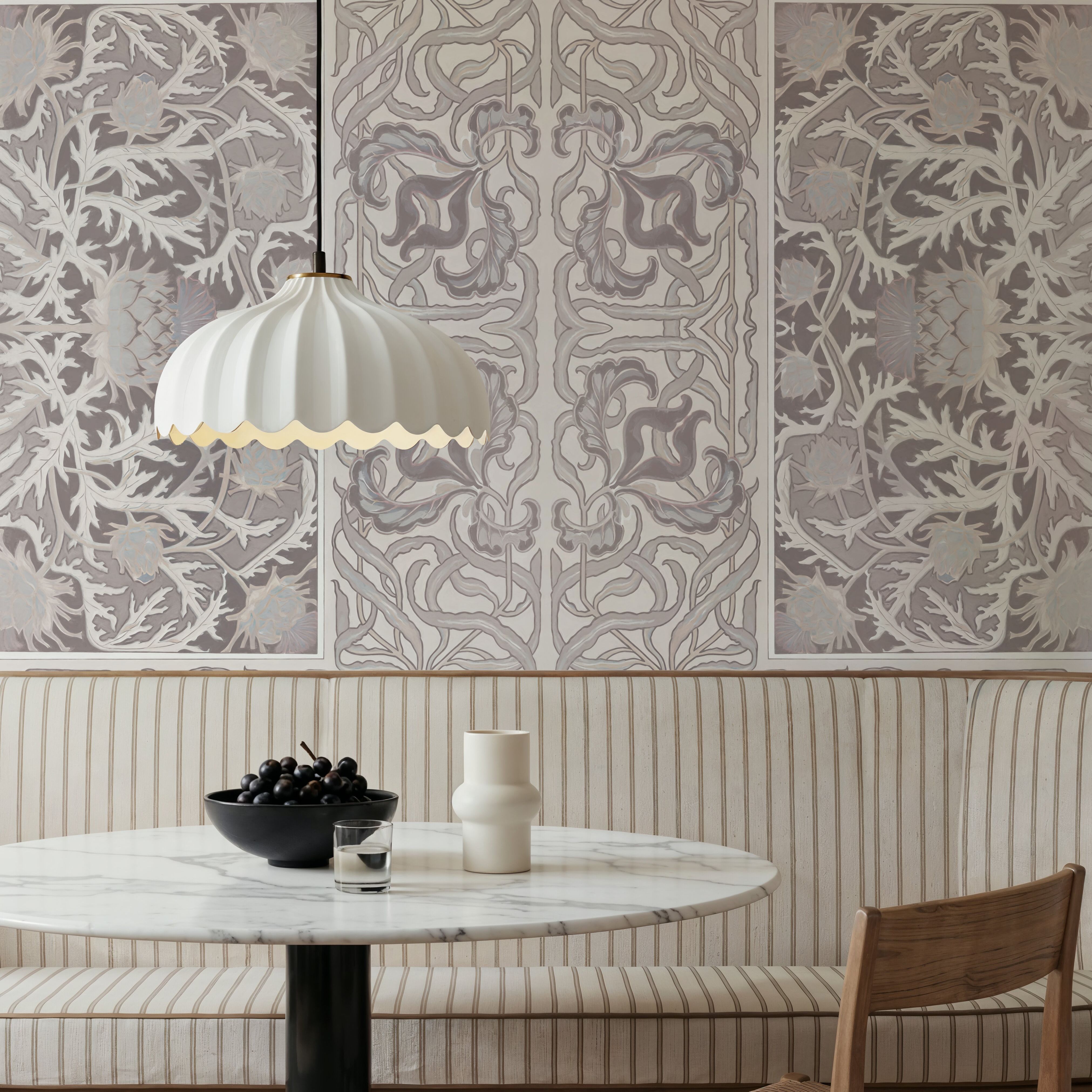 Iris & Thistle Ornament, Mauve