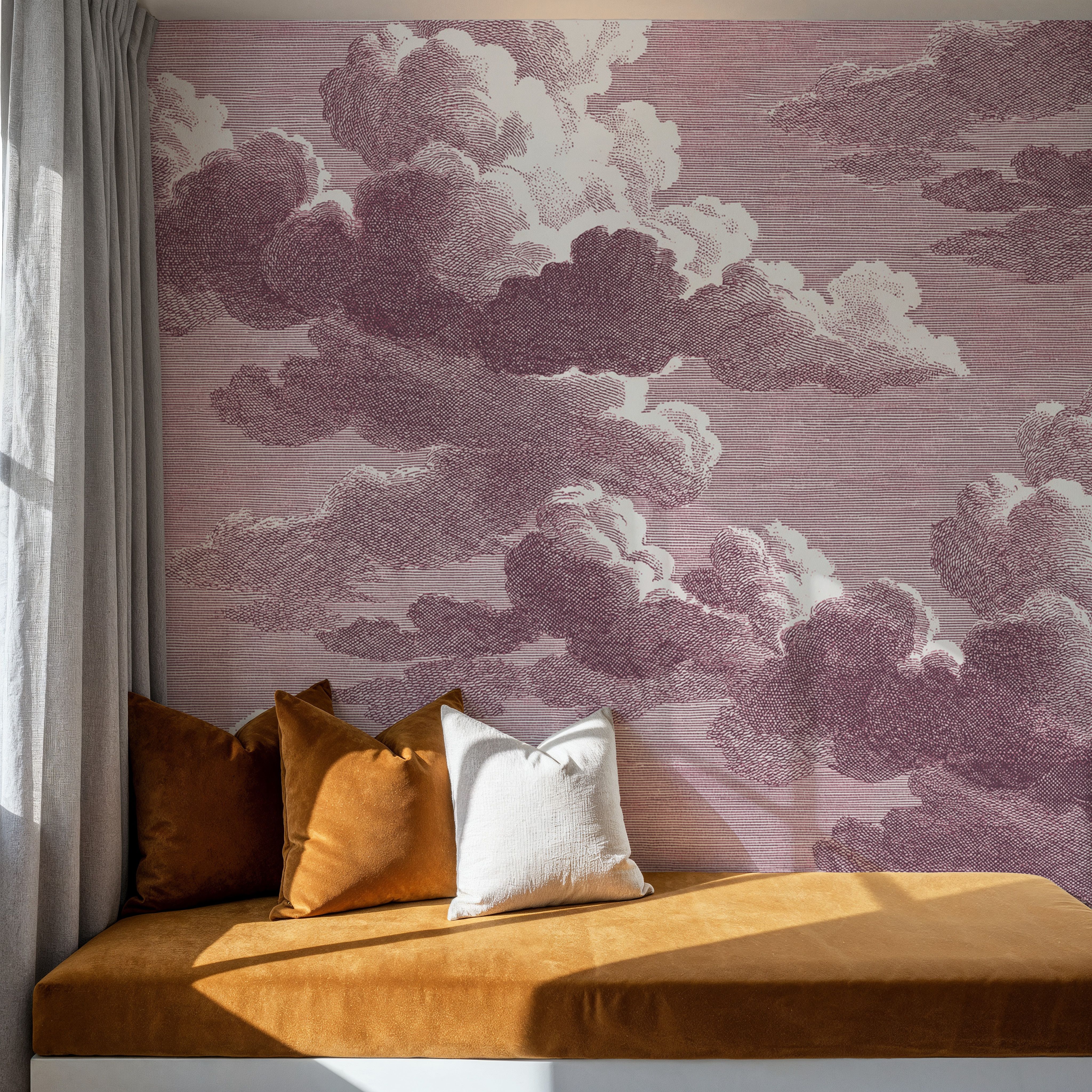 Intaglio Clouds, Burgundy