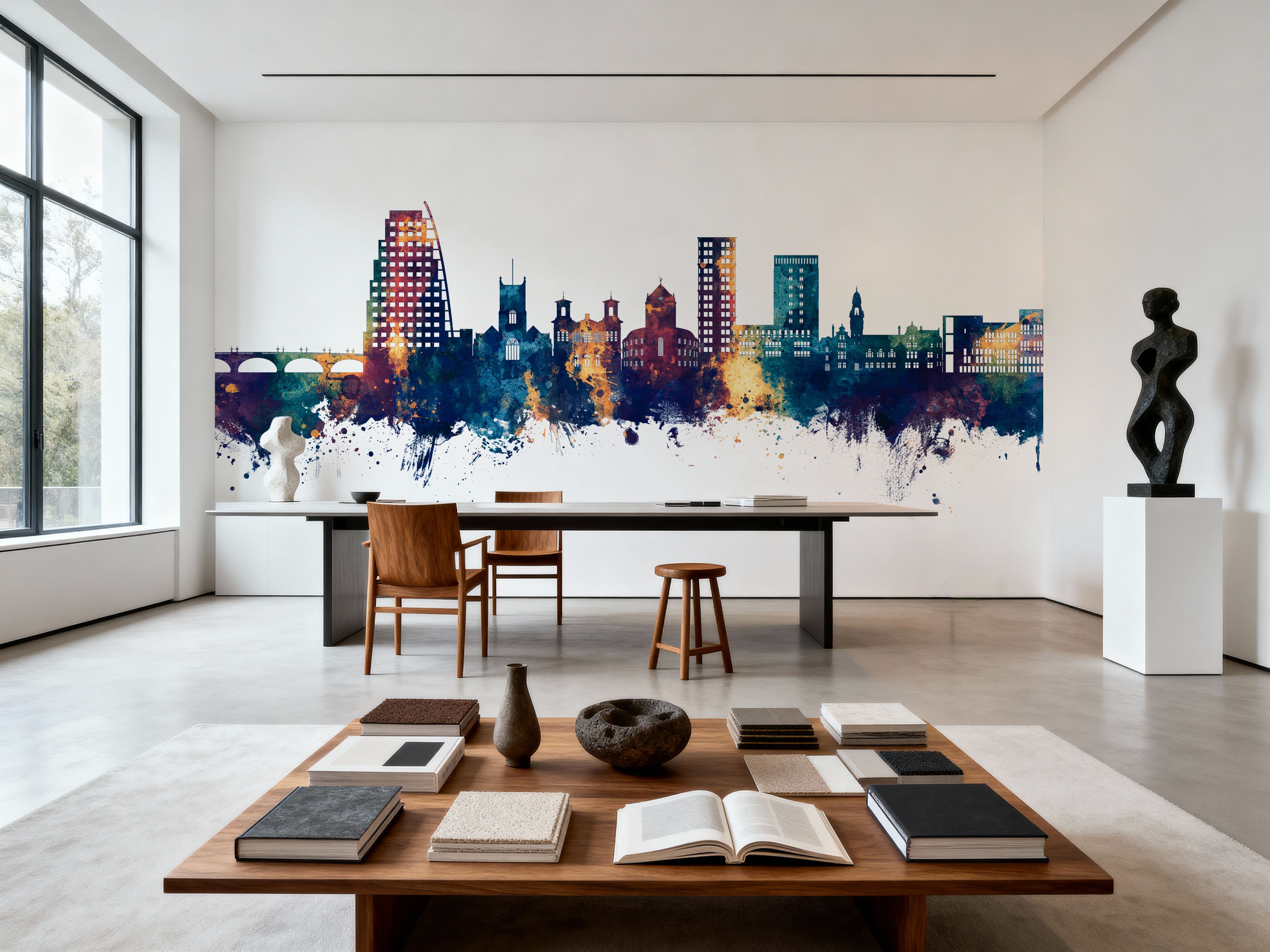 Kingston upon Thames England Skyline Blue & Bronze