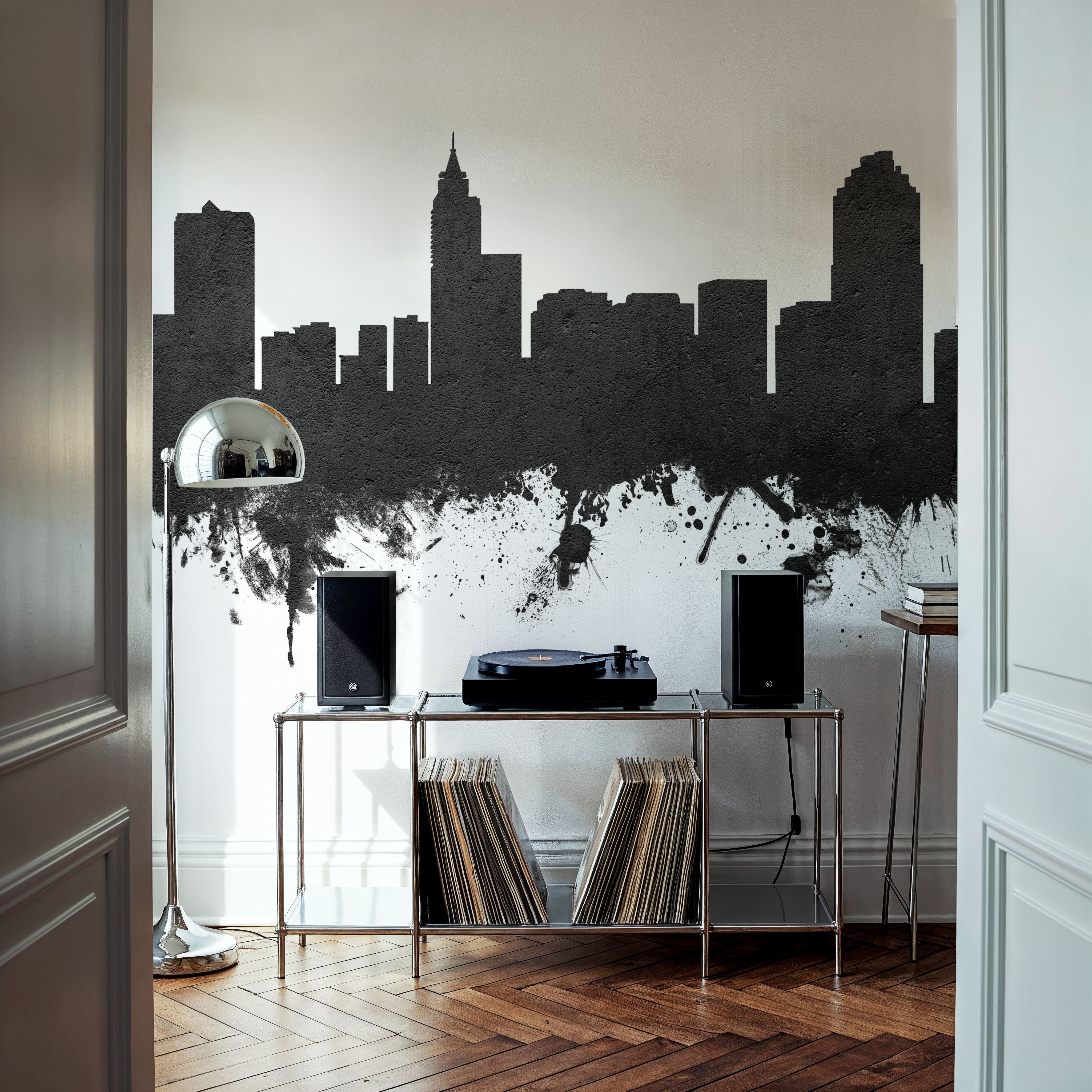 Raleigh North Carolina Skyline Black & White