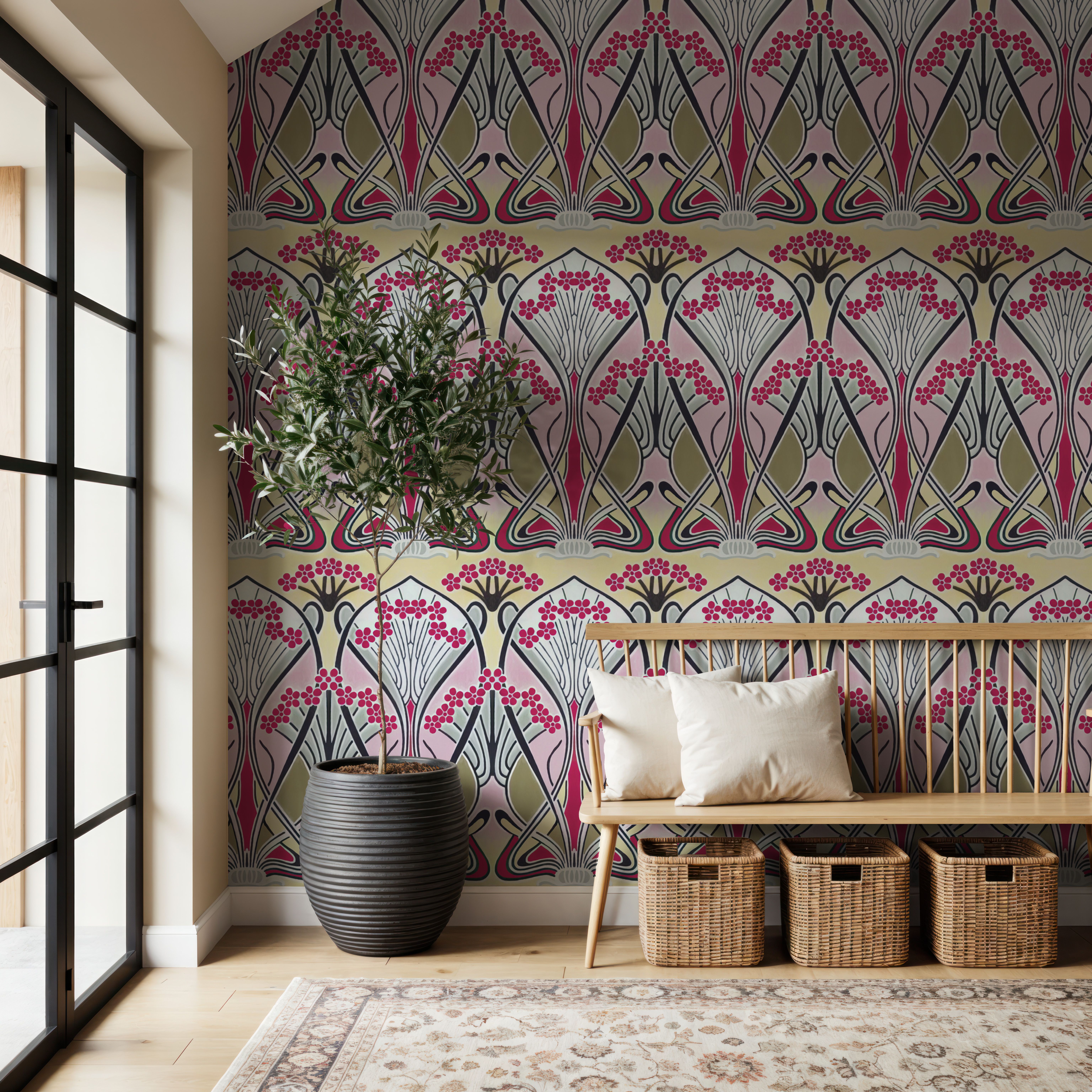 Floral Art Deco Aura, Pink Pop