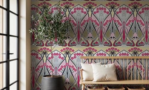 Floral Art Deco Aura, Pink Pop