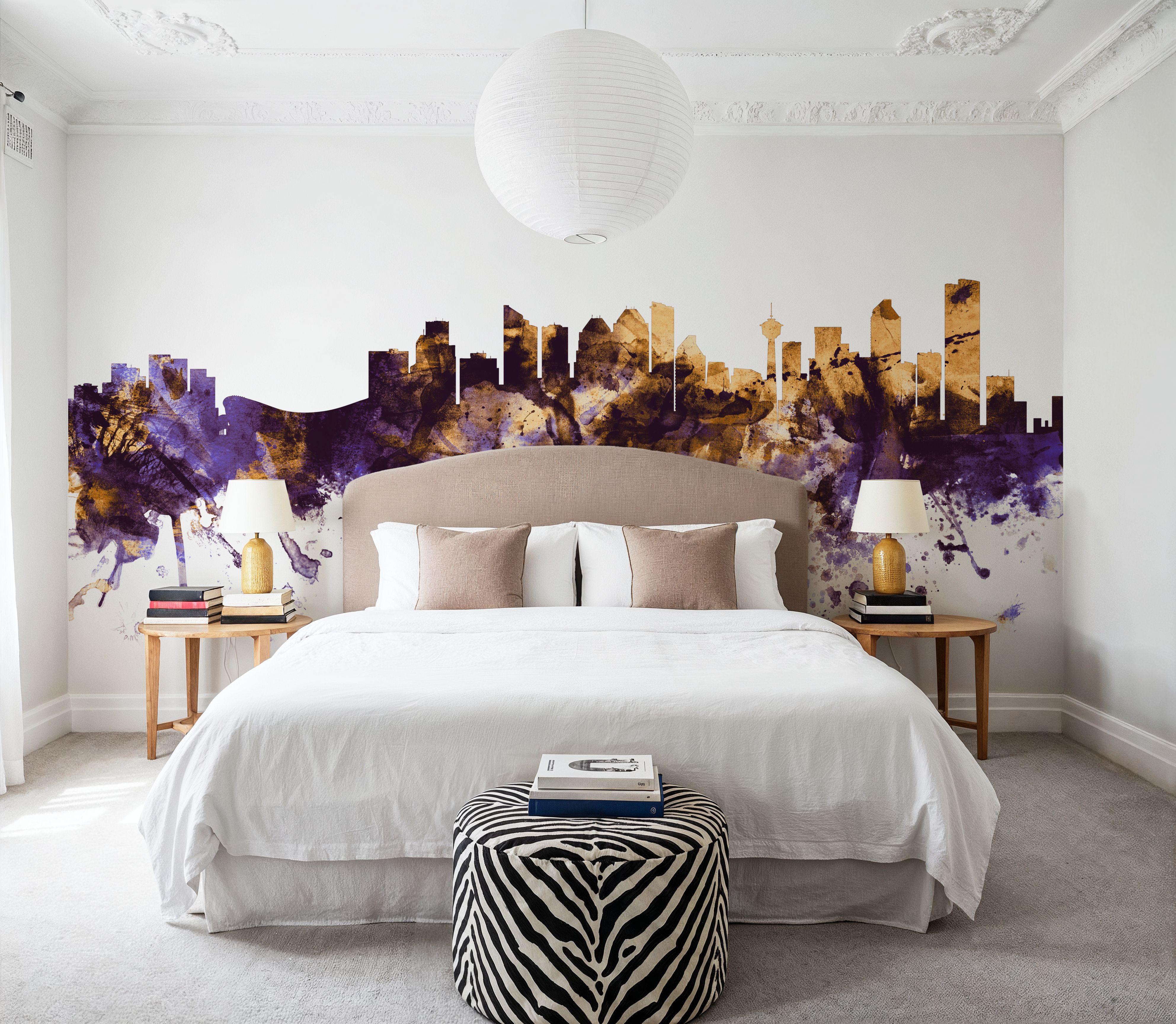 Calgary Canada Skyline Purple & Gold