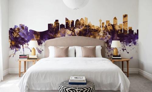 Calgary Canada Skyline Purple & Gold