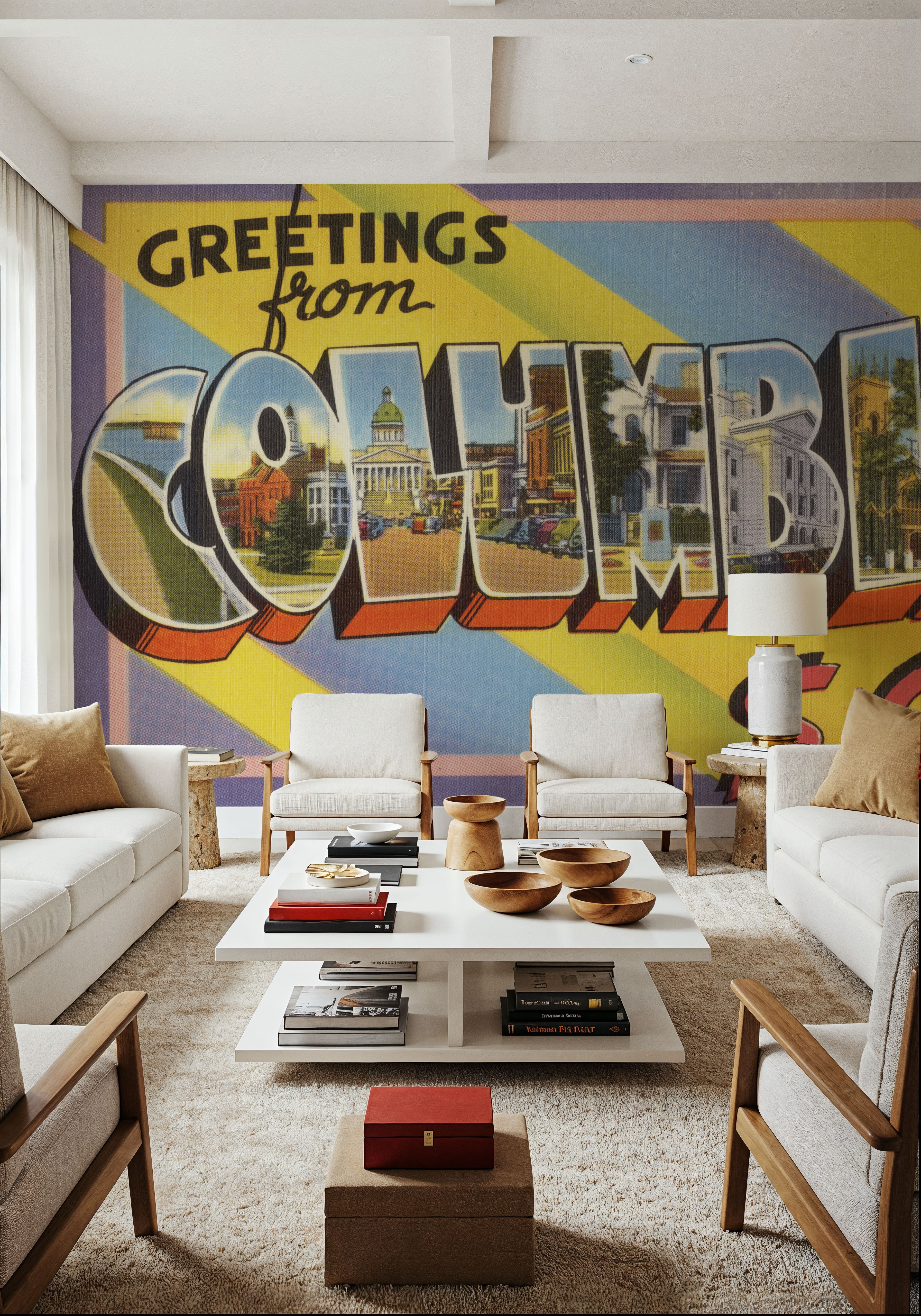 Greetings from Columbia S.C. - Screenprint Postcard