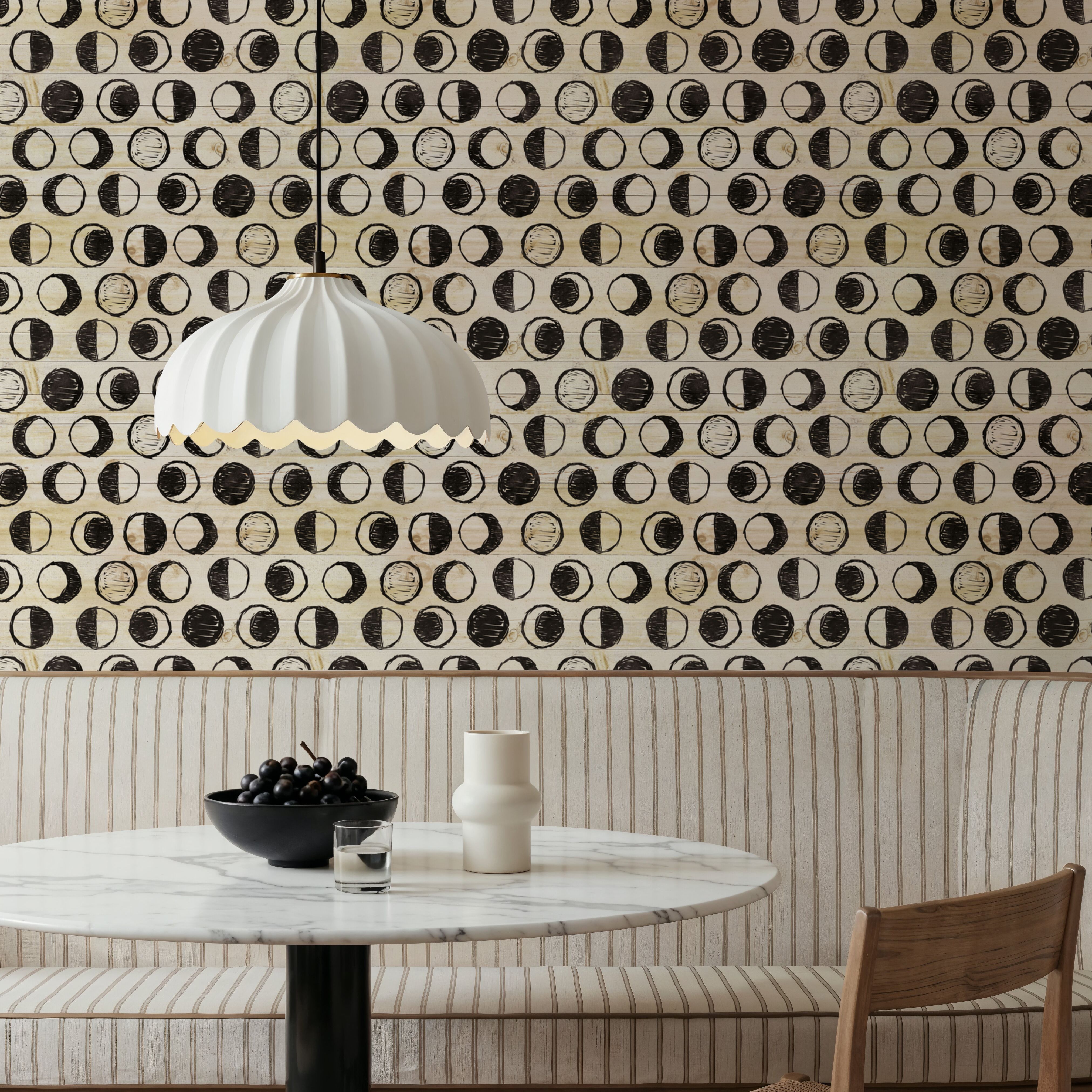 Mystical Moons White, Wallpaper