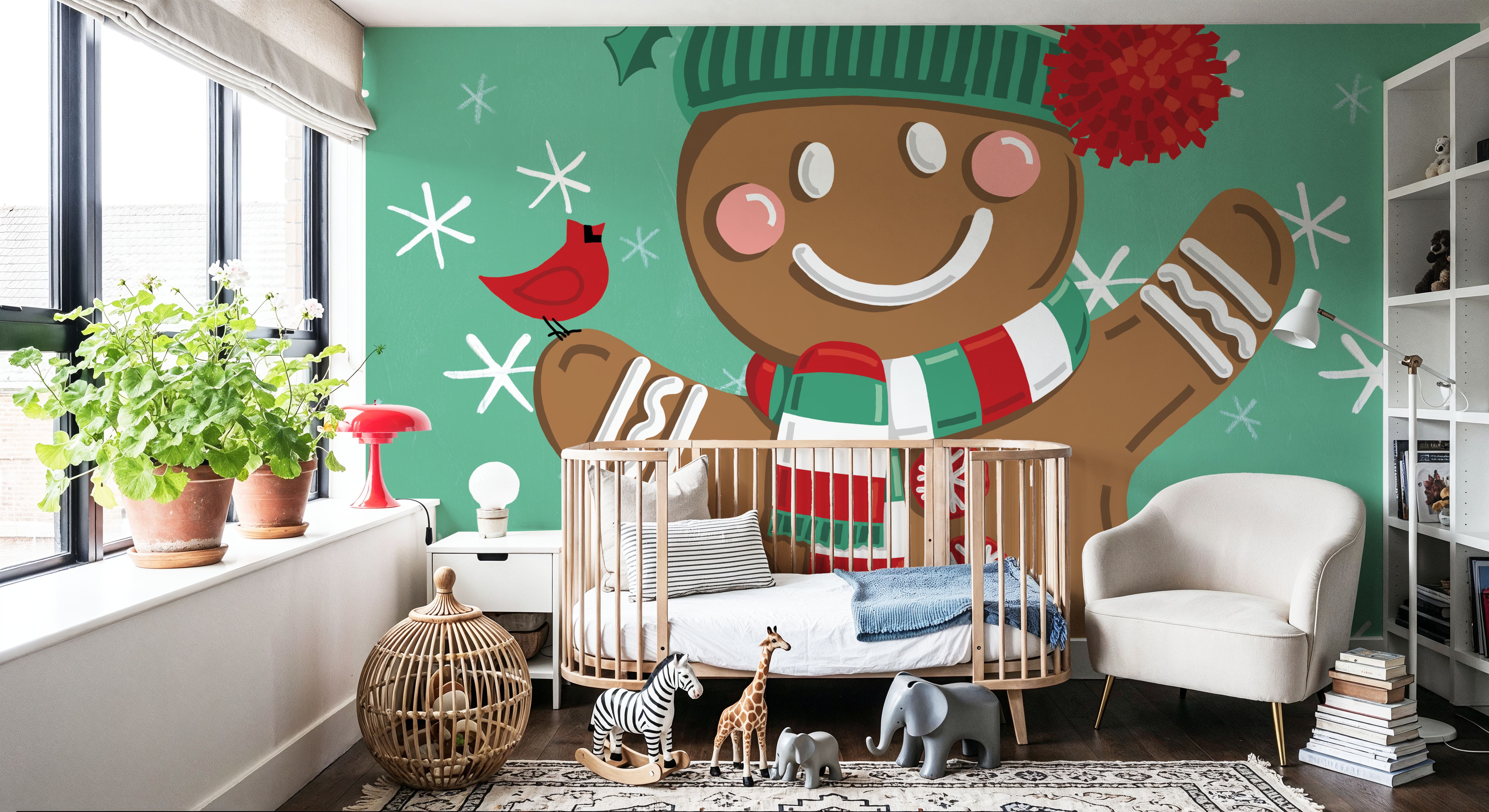 Papier Peint Panoramique - Festive Christmas II - chambre d'enfant - Wallism Belgique - Encollage au mur ou Autocollant