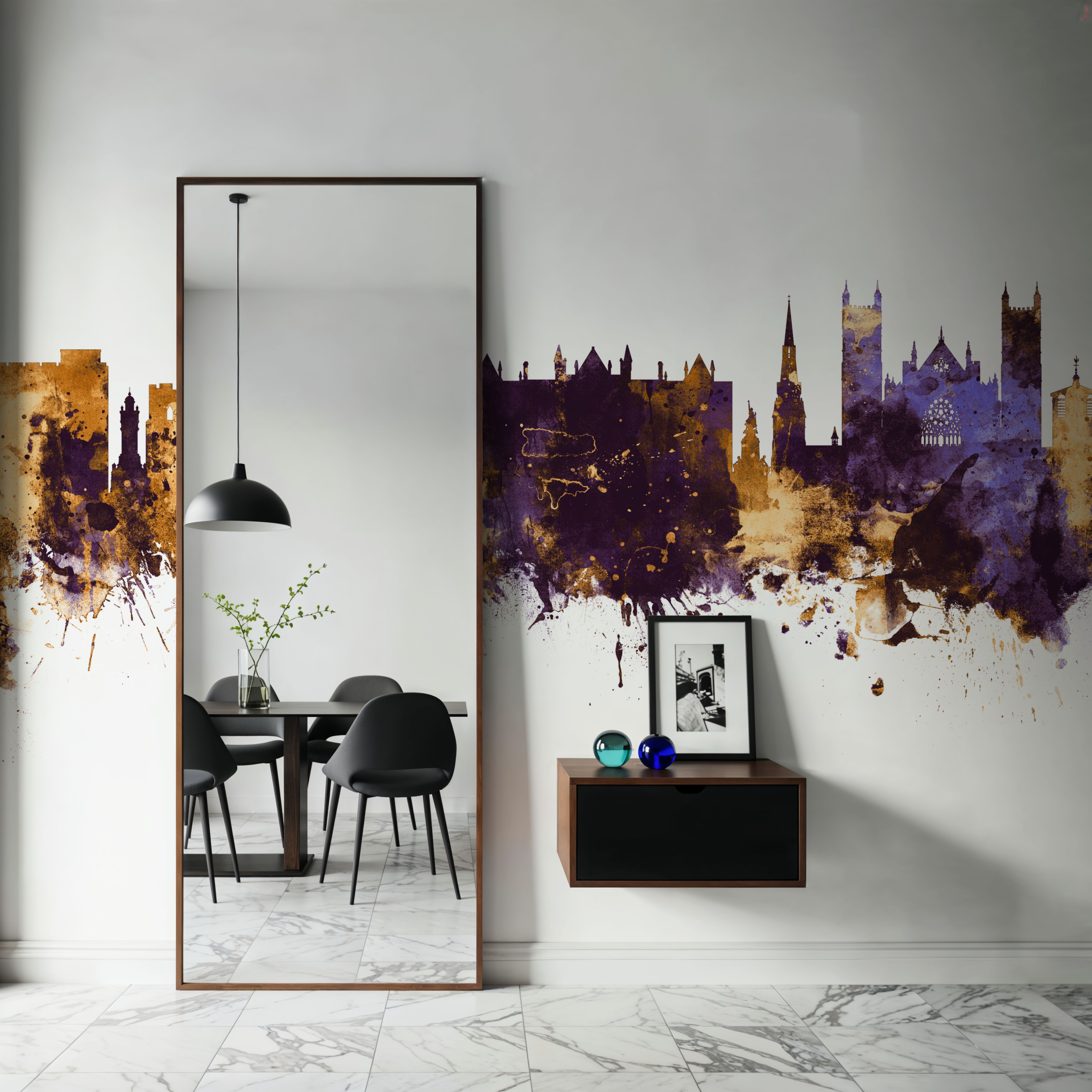 Exeter England Skyline Purple & Gold