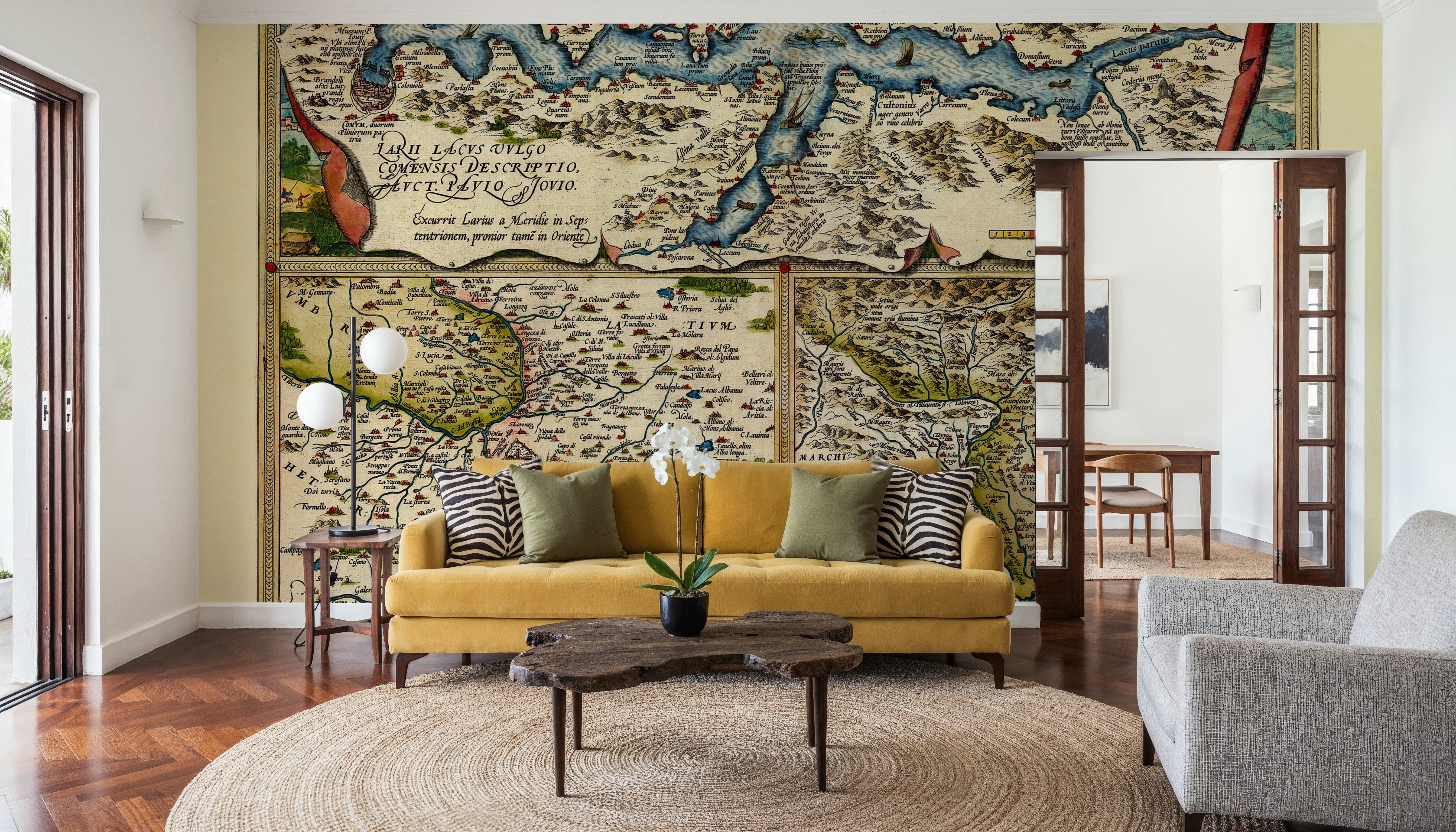 Old Map of Lake Como, Rome, Friuli, 1570