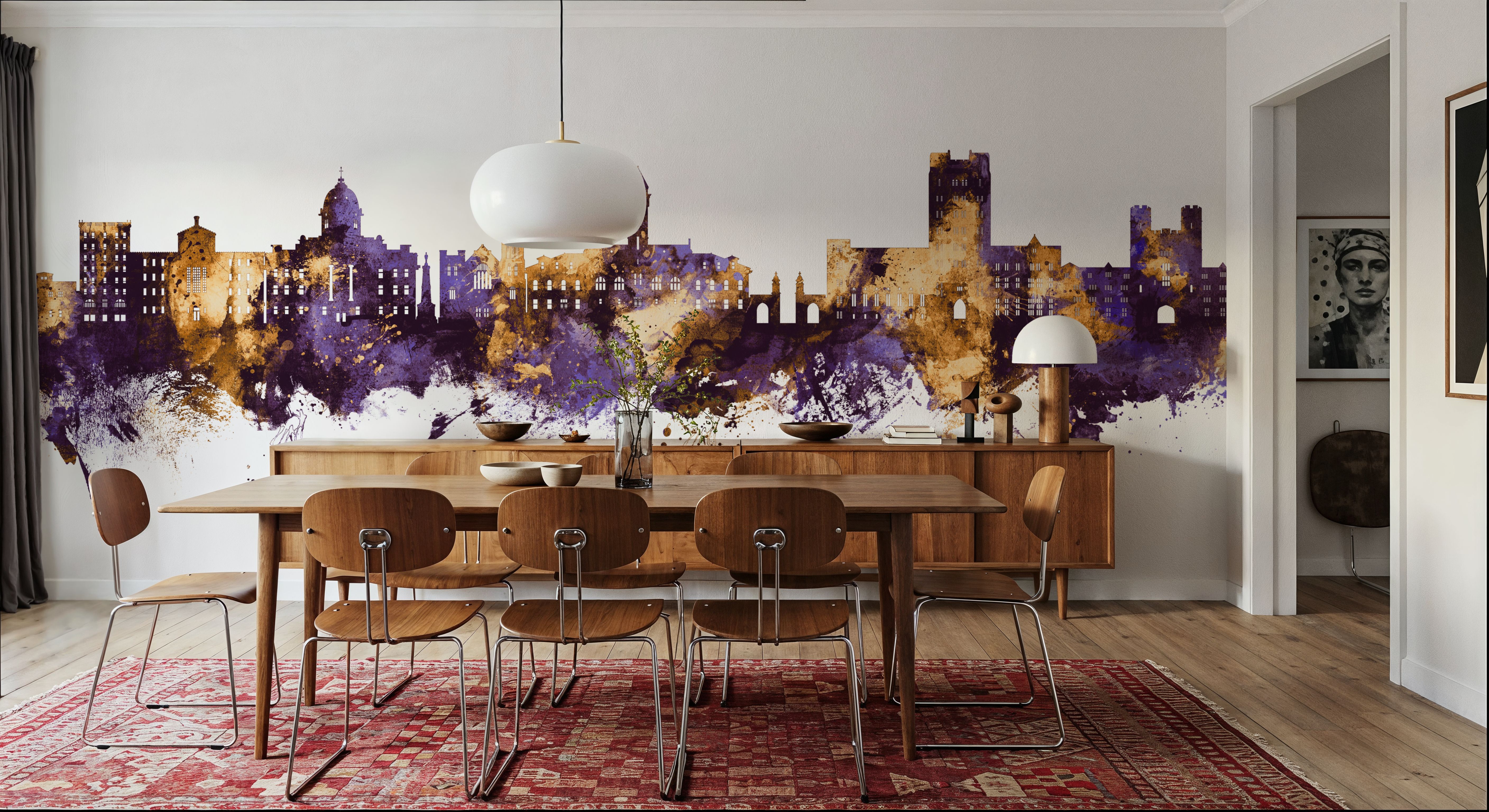 Bloomington Indiana Skyline Purple & Gold