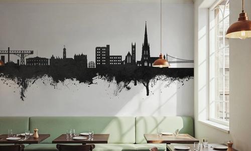 Warrington England Skyline Black & White