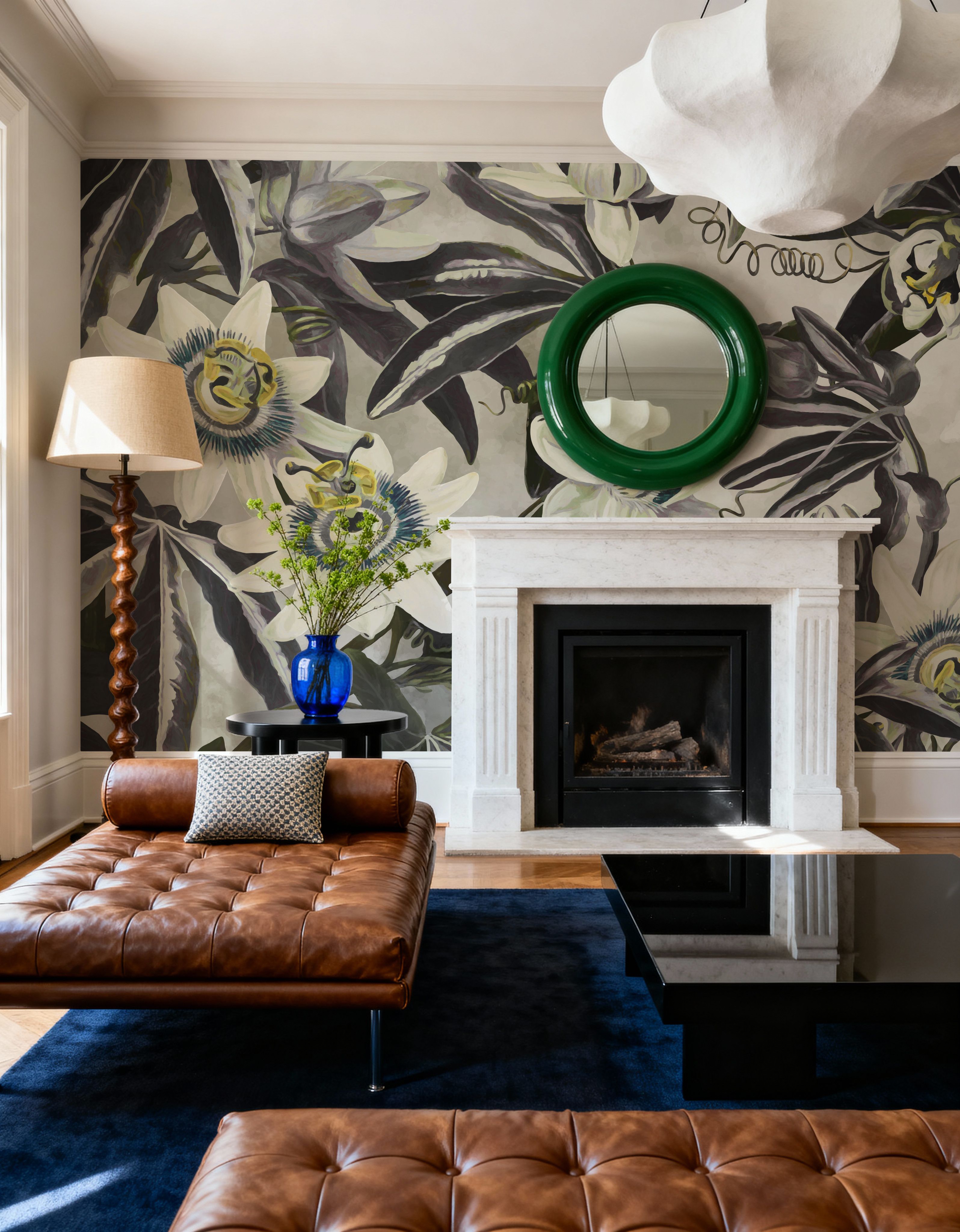 White Passiflora Yellow Green