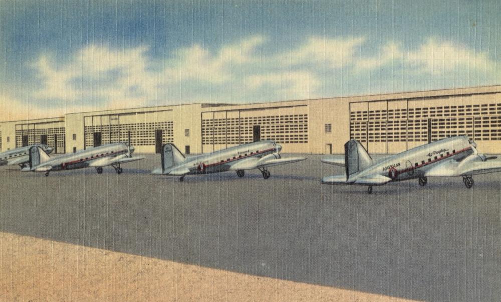 Greetings from American Airport - Screenprint Postcard