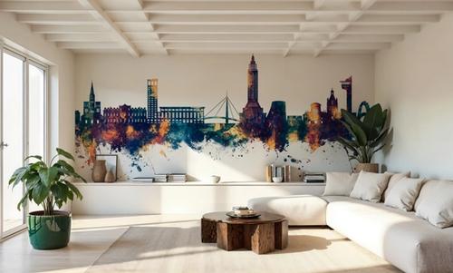 Le Havre France Skyline Blue & Bronze