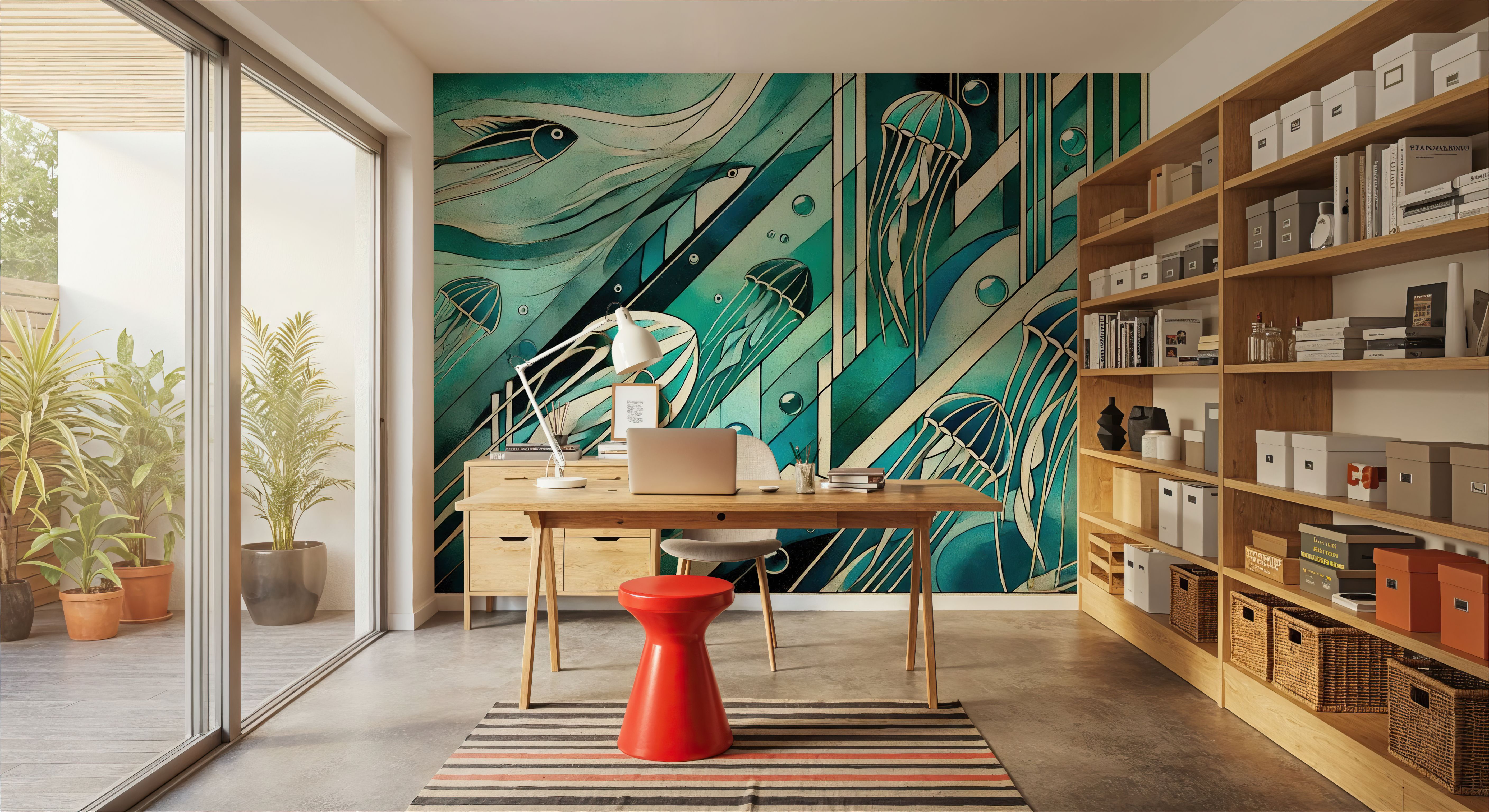 Oceanic Serenade Scene in Art Deco