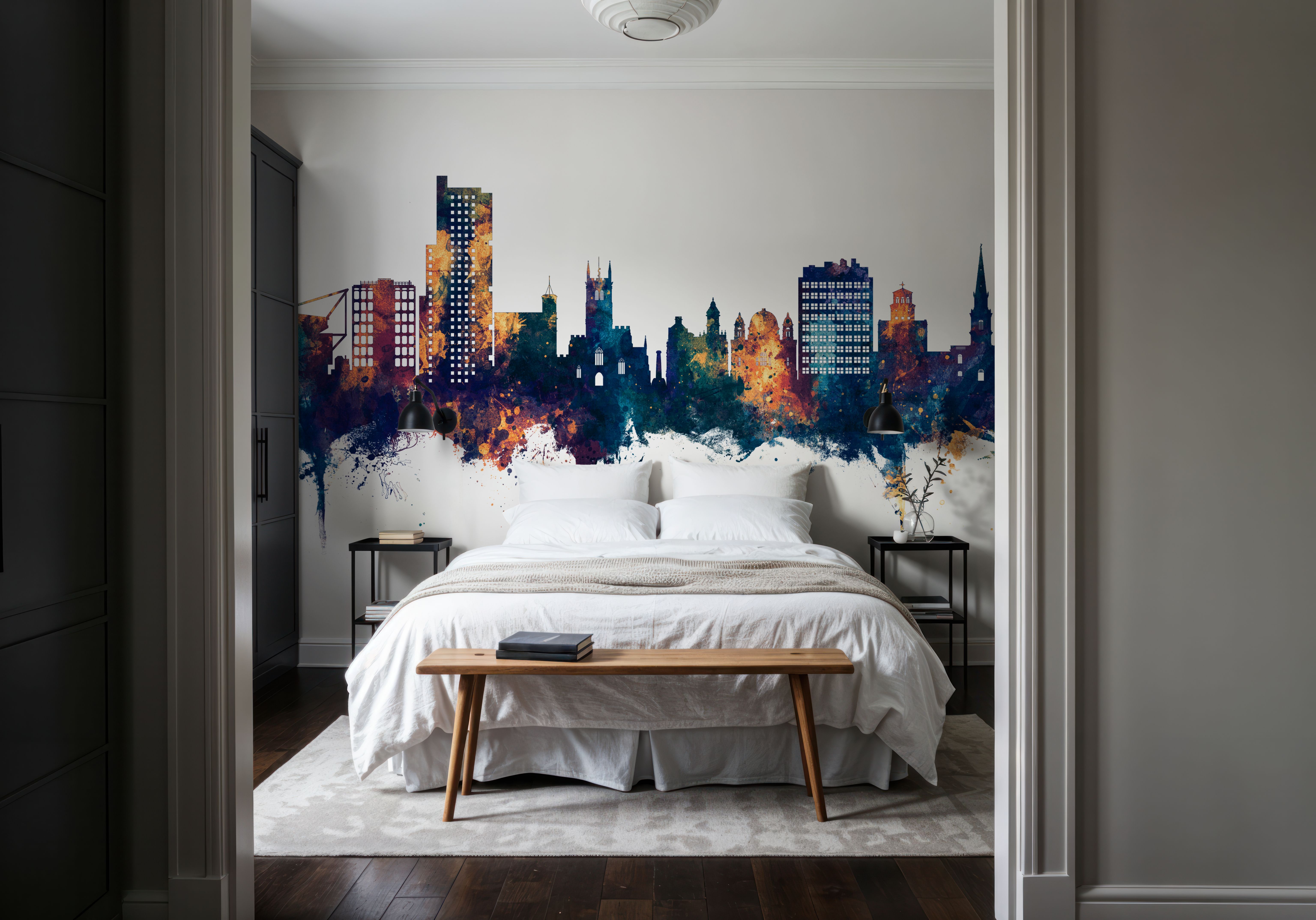 Wolverhampton England Skyline Blue & Bronze