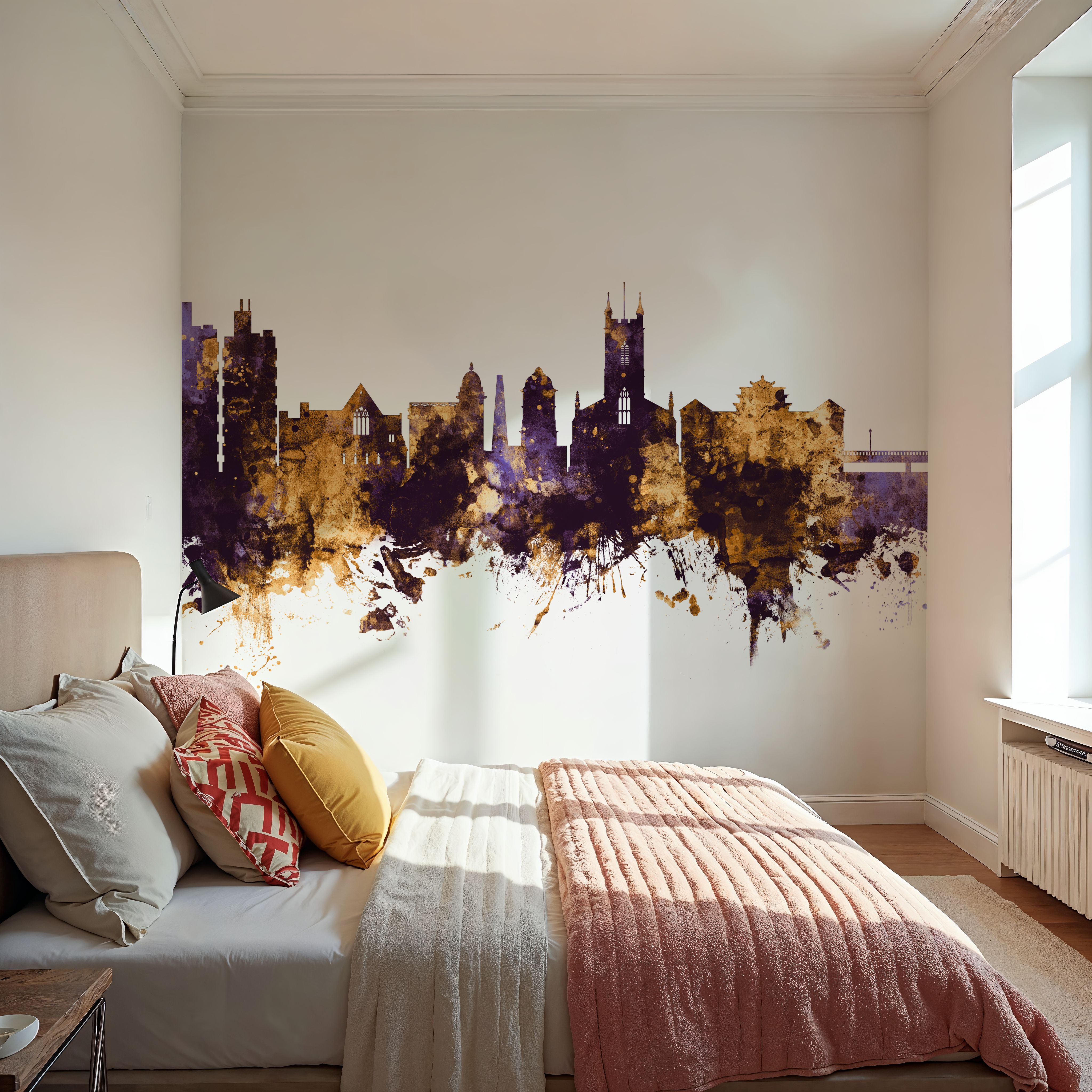 Stoke-on-Trent Skyline Purple & Gold