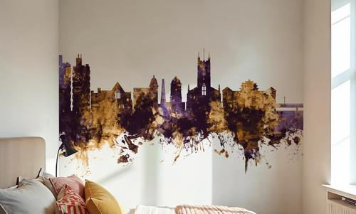 Stoke-on-Trent Skyline Purple & Gold