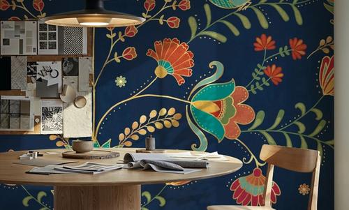 Folk Floral I Dark