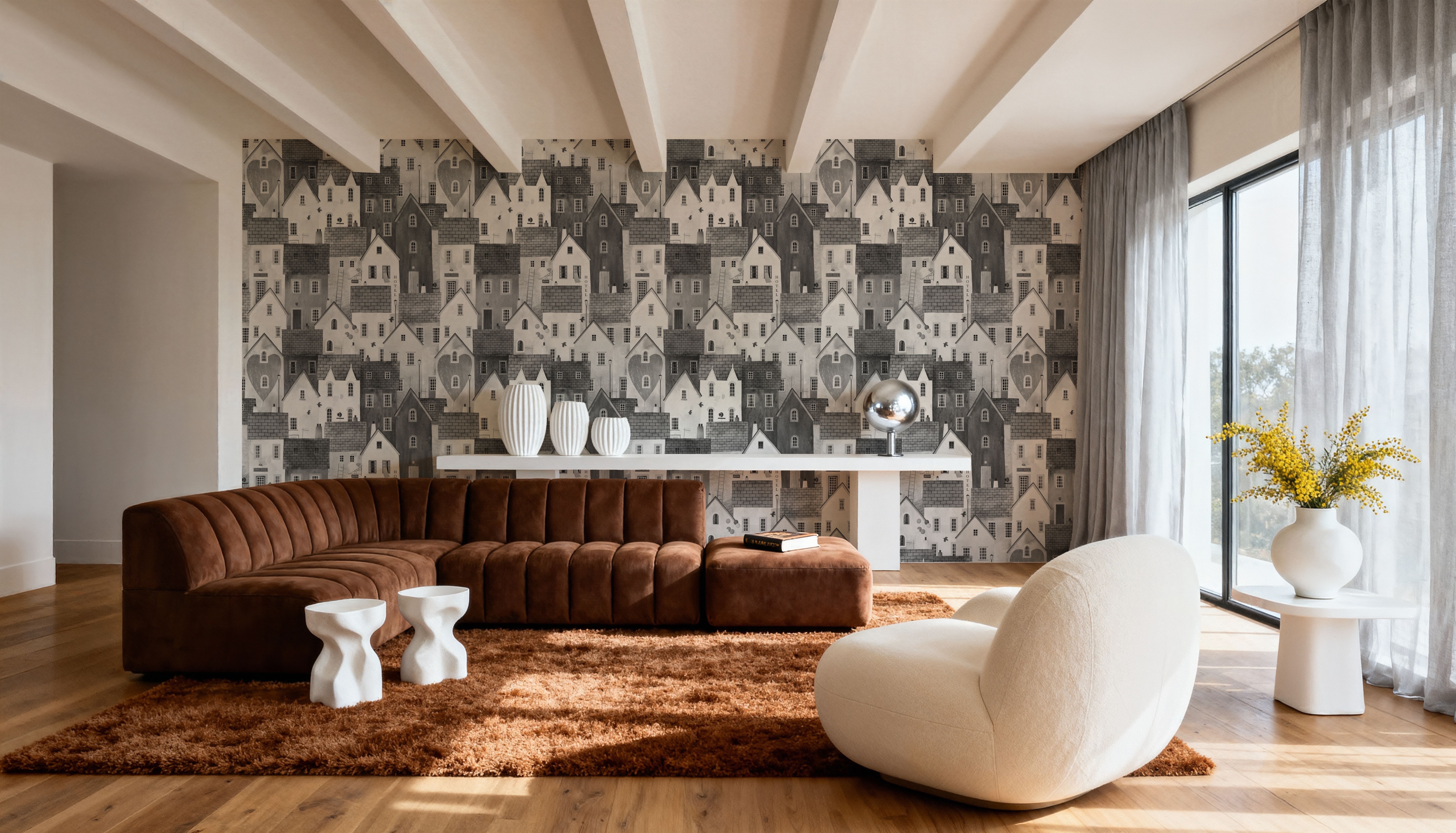 Small Town Houses, Black & White