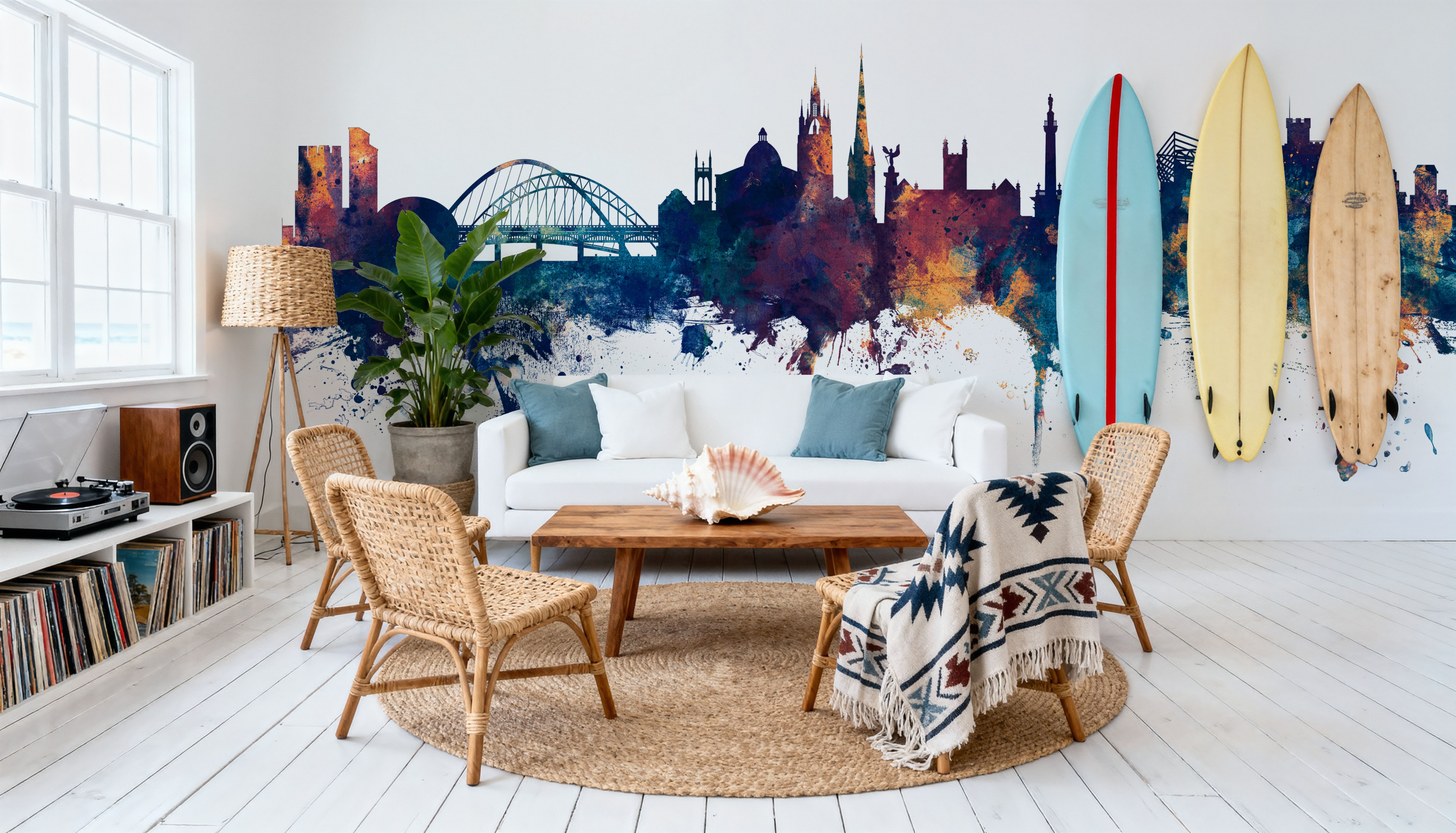 Newcastle England Skyline Blue & Bronze