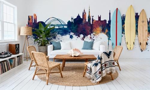 Newcastle England Skyline Blue & Bronze