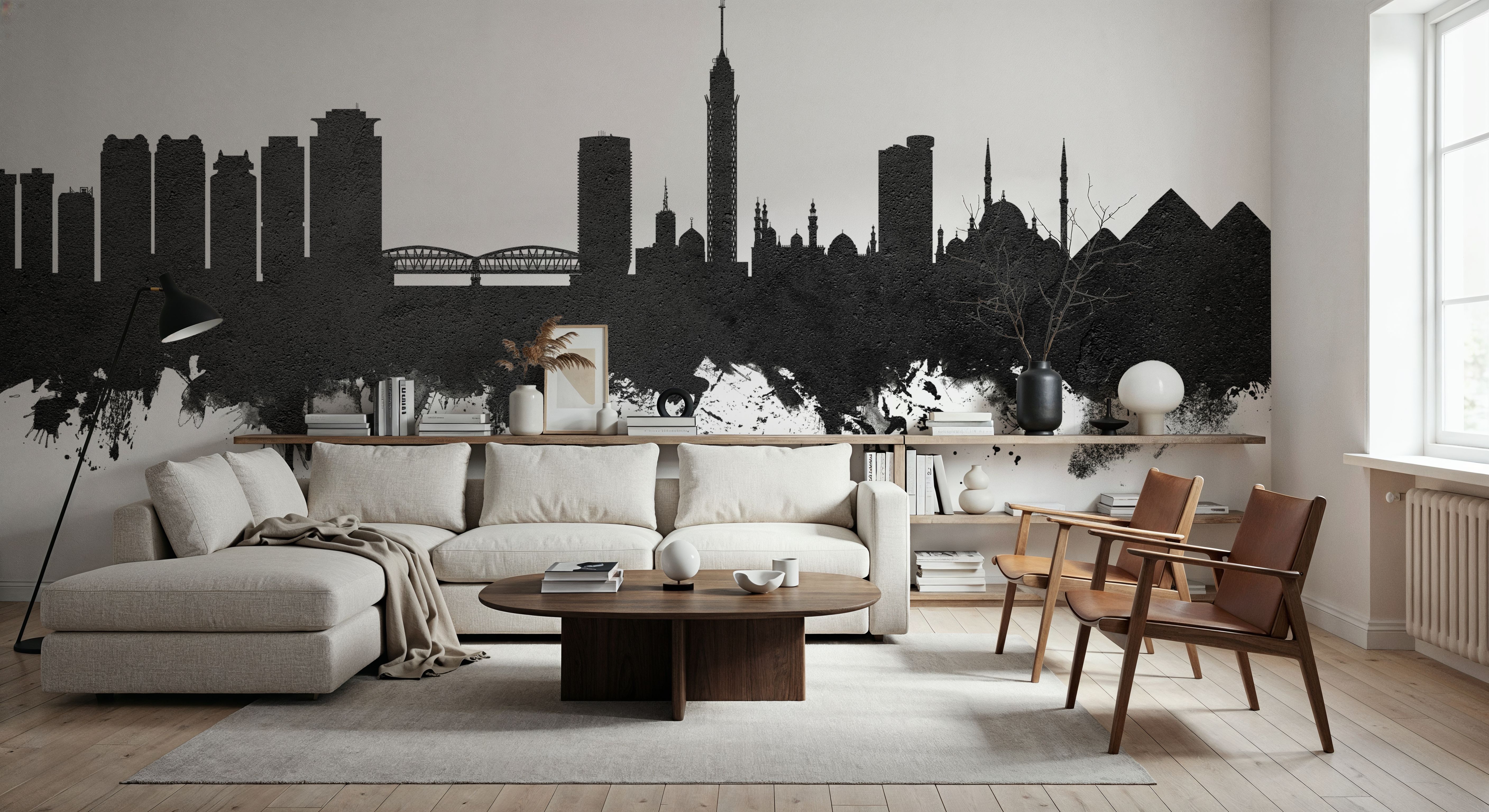 Cairo Egypt Skyline Black & White, Wallpaper