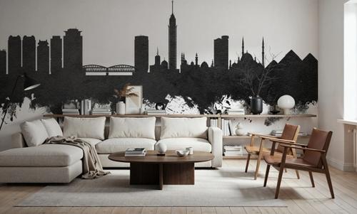 Cairo Egypt Skyline Black & White