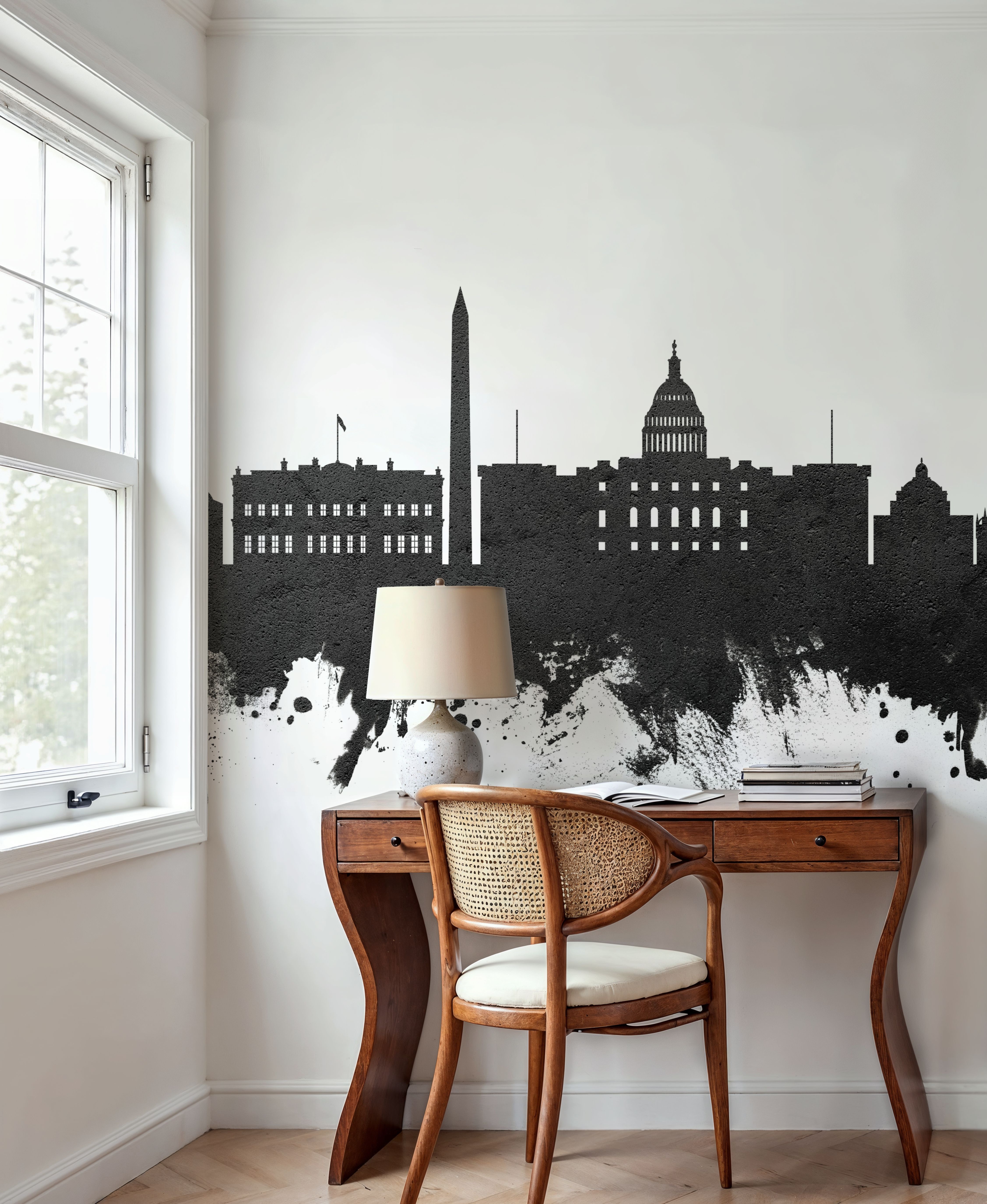 Washington DC Skyline Black & White