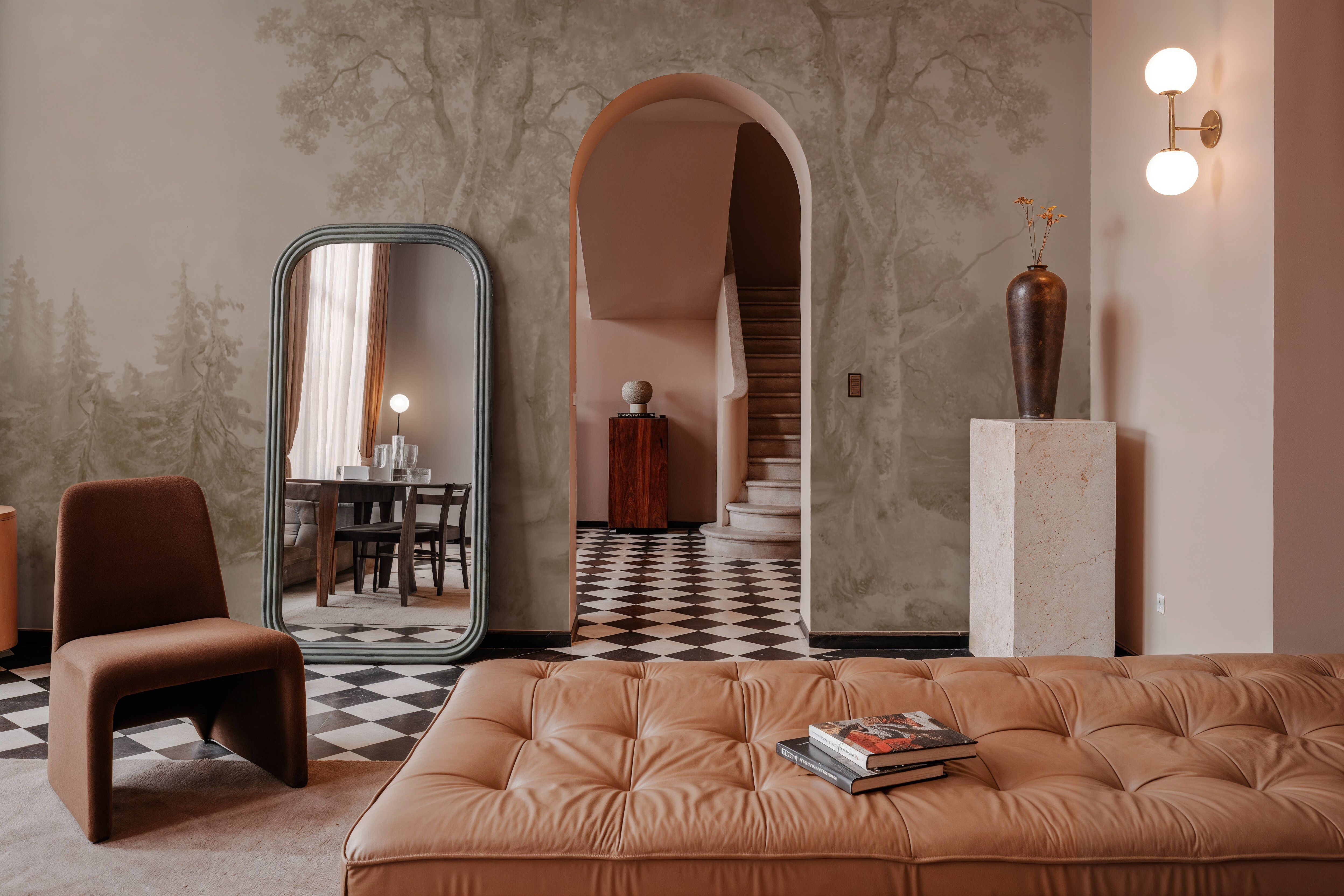 Forest Immersion Pale Beige mural 100% PVC-fri och giftfri