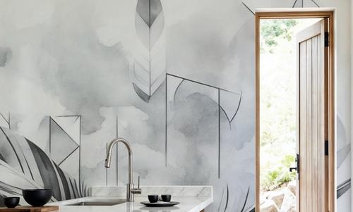 Feather Geometry Gray