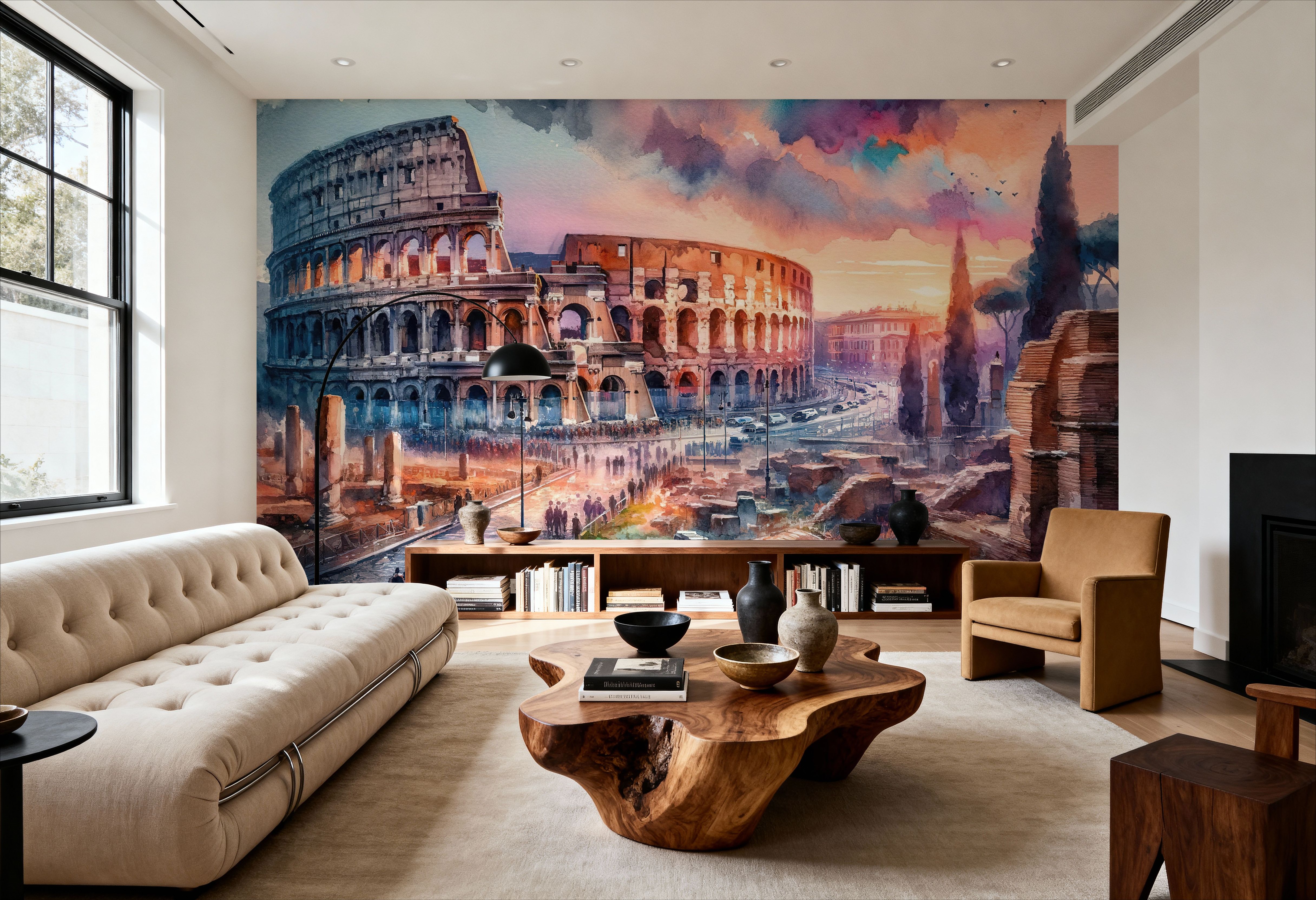 Watercolor Rome Colosseum, Wallpaper