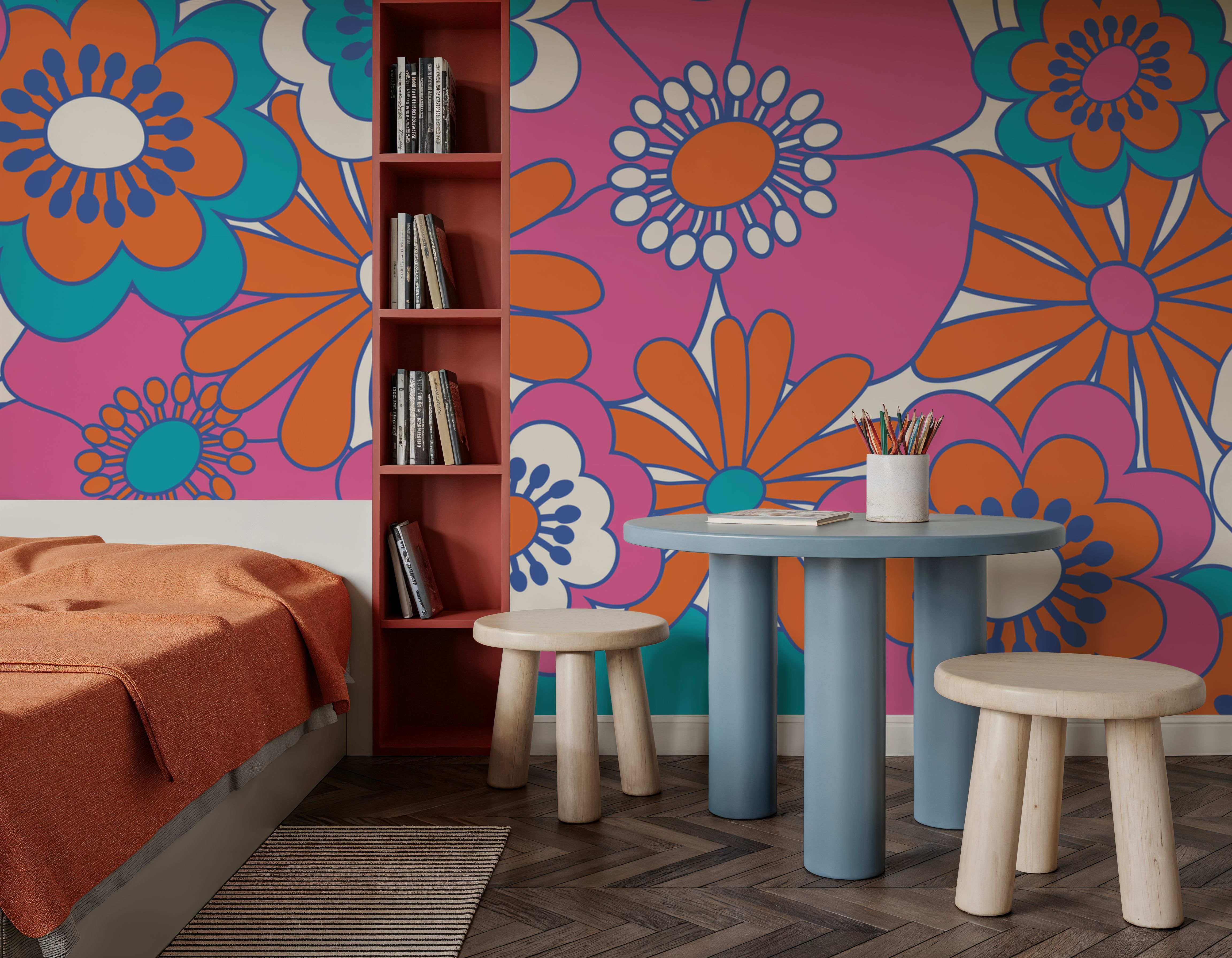 70's Avant Garden, Bright Pink