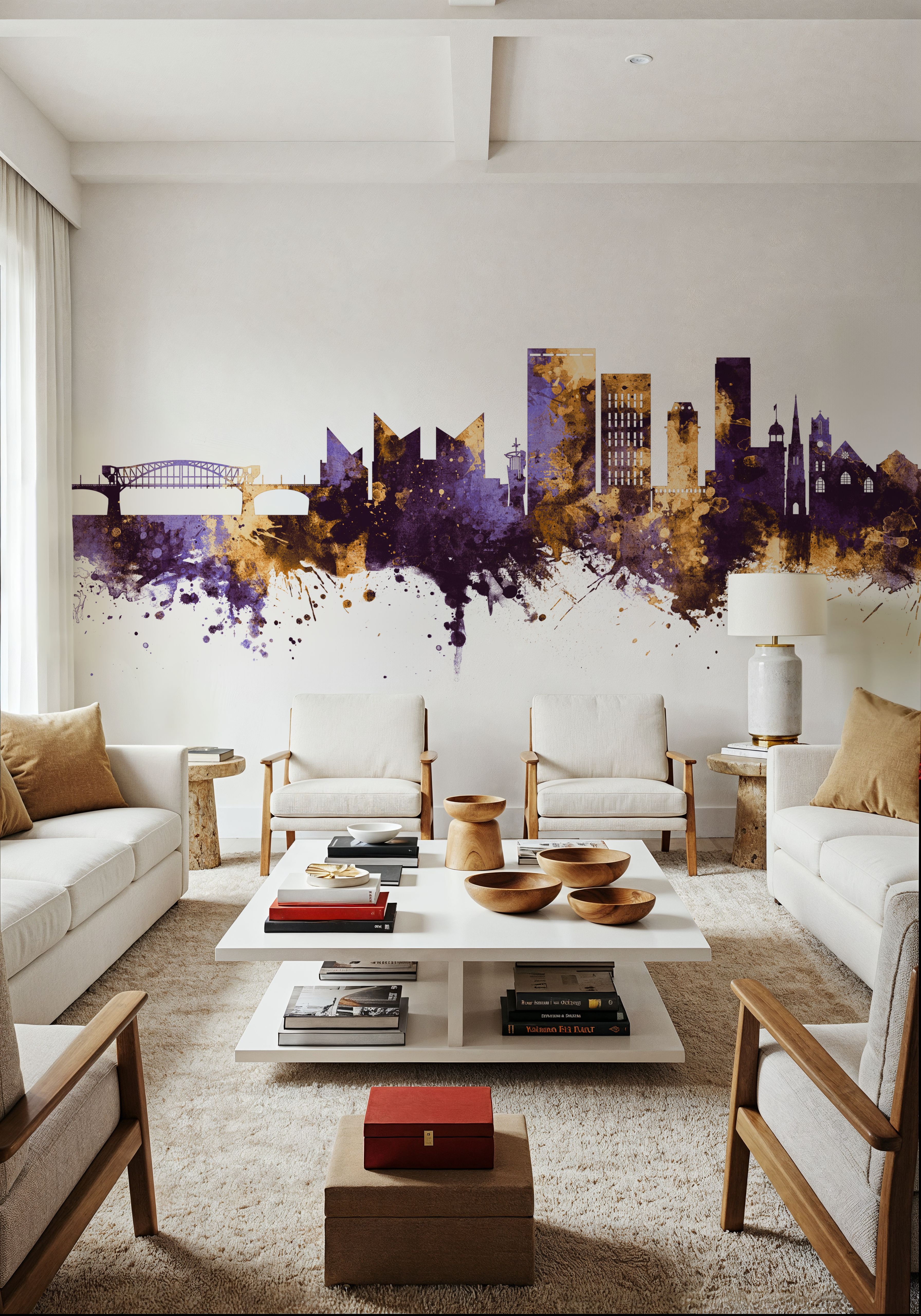 Chattanooga Tennessee Skyline Purple & Gold