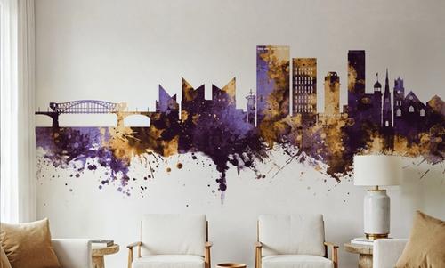 Chattanooga Tennessee Skyline Purple & Gold
