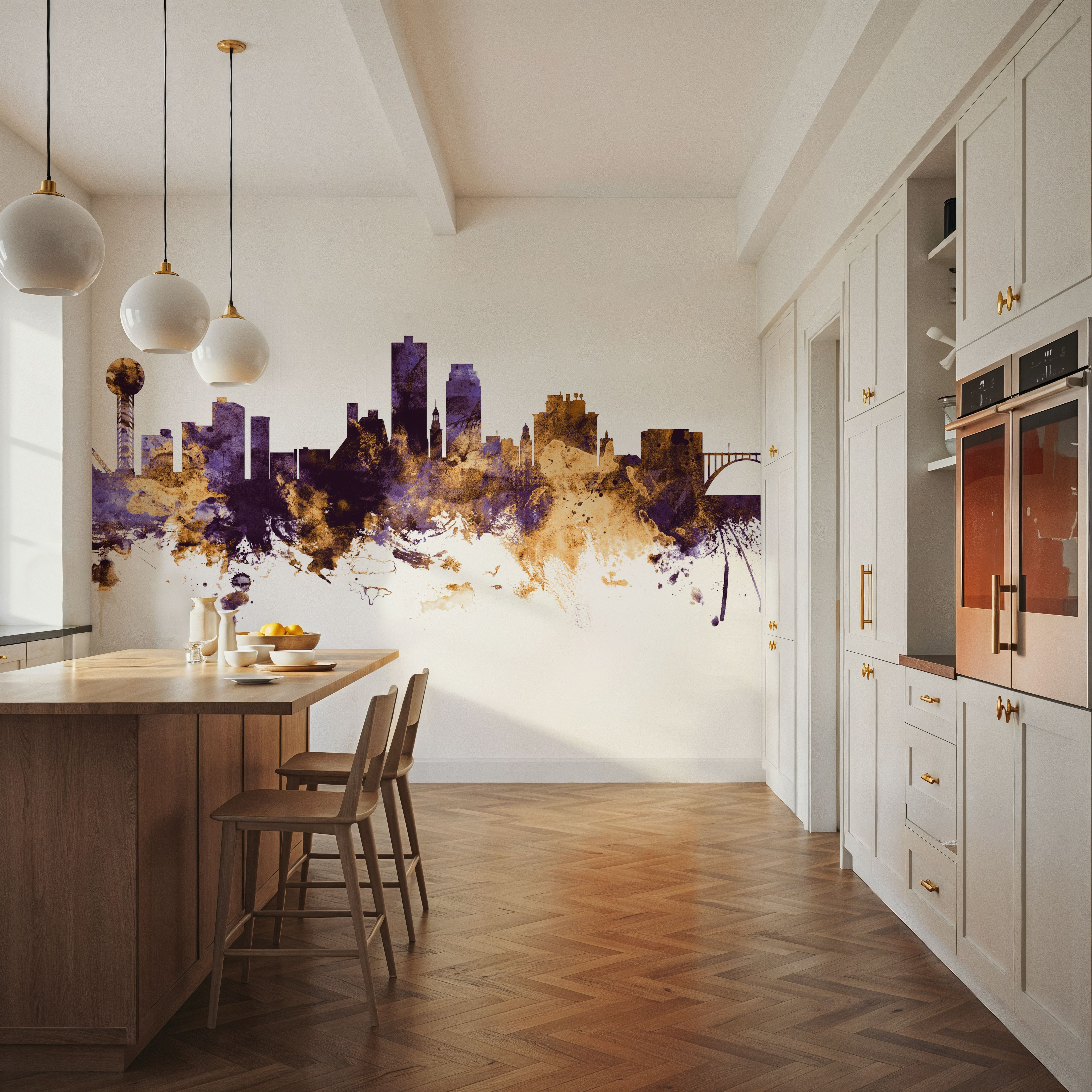 Knoxville Tennessee Skyline Purple & Gold