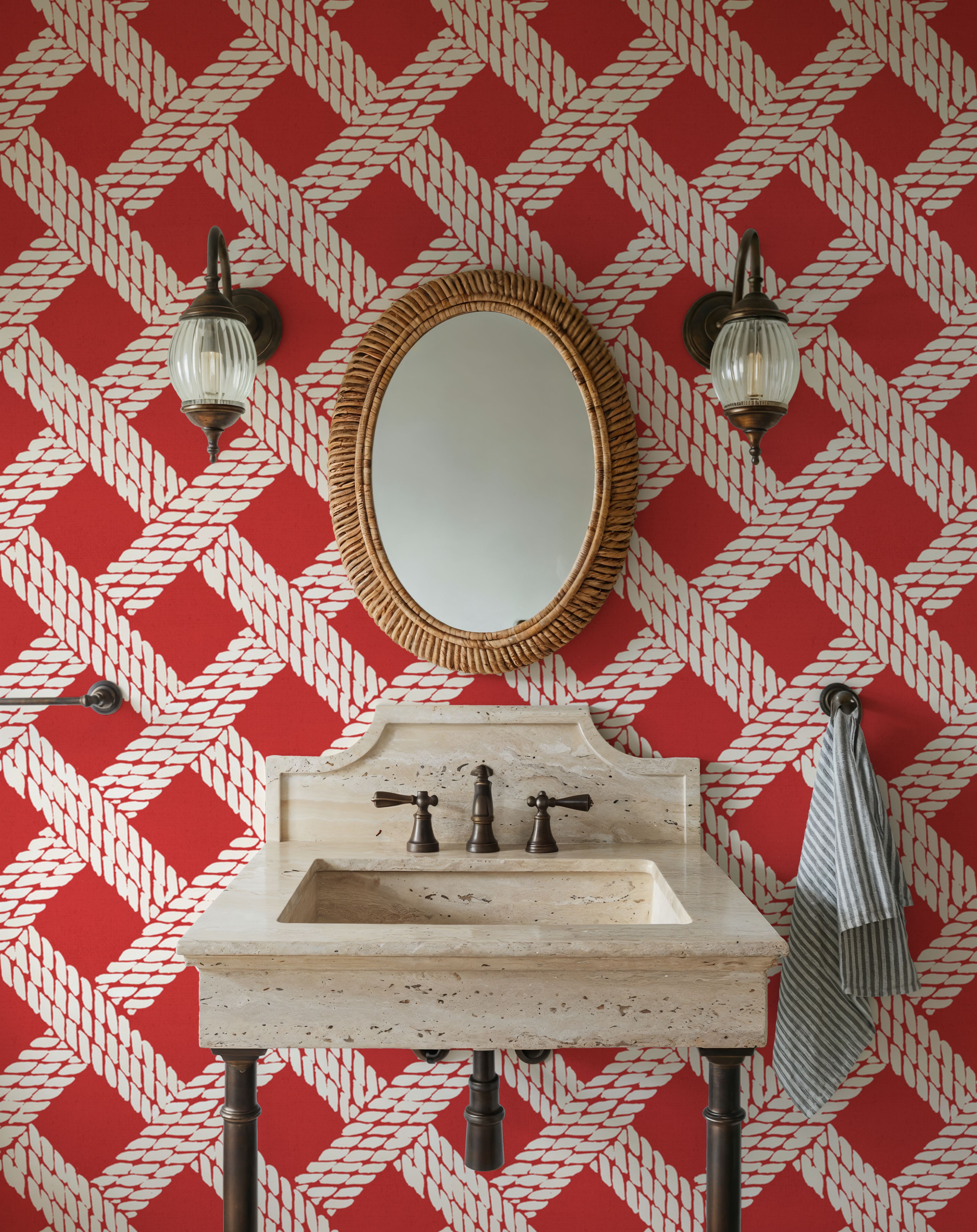 Seafood Shanty White On Red I