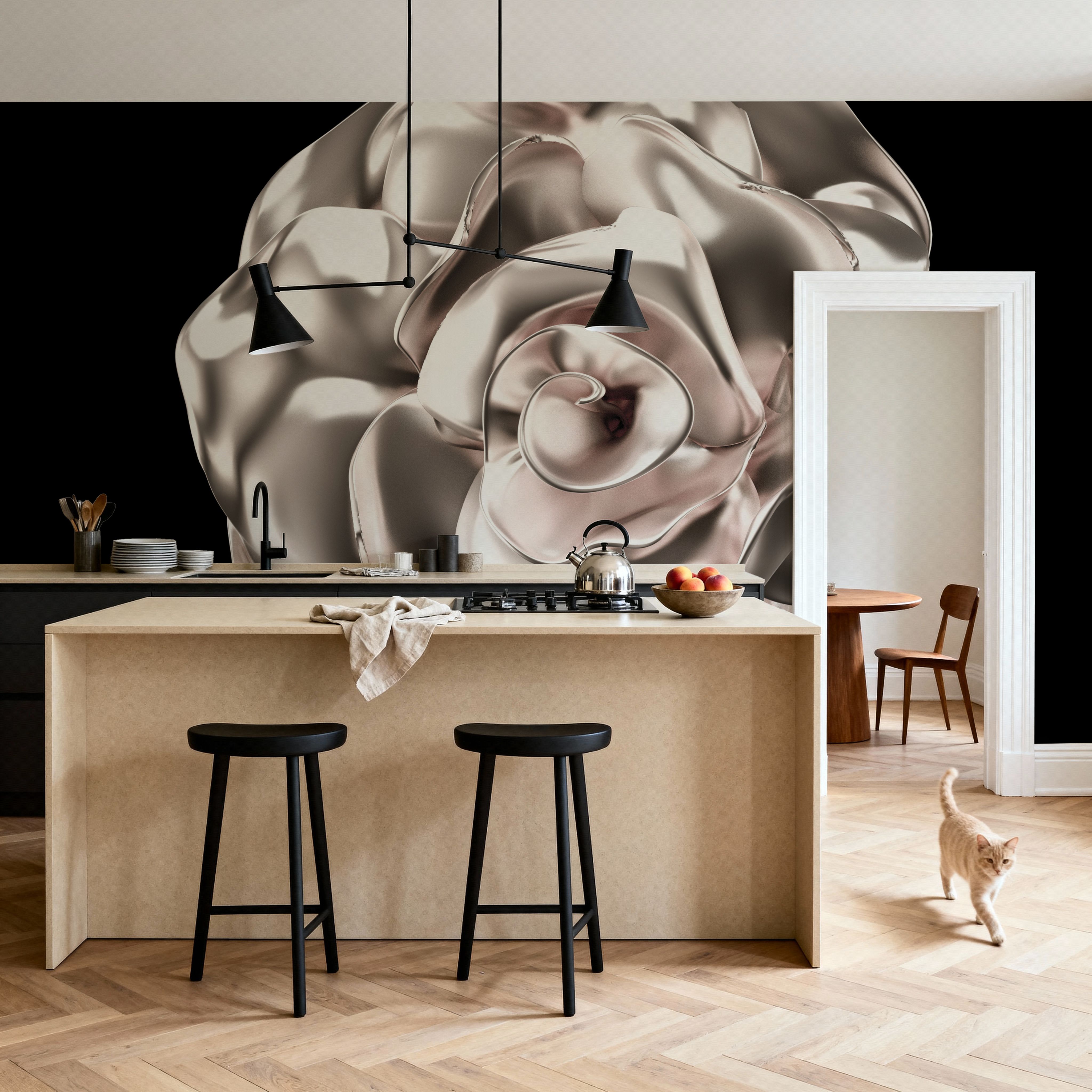 Metallic Rose in 3d Effect