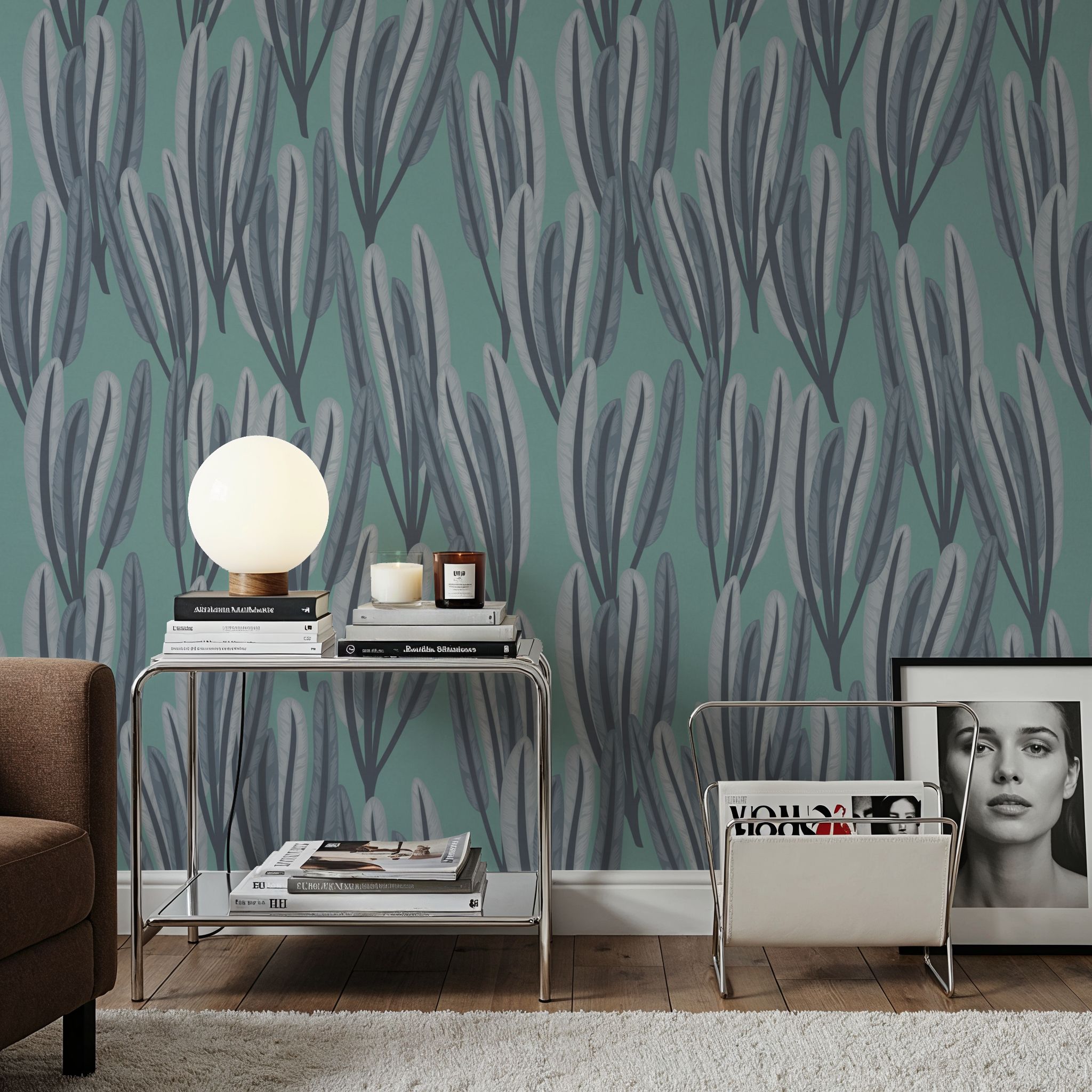 Palm on Green, Wallpaper