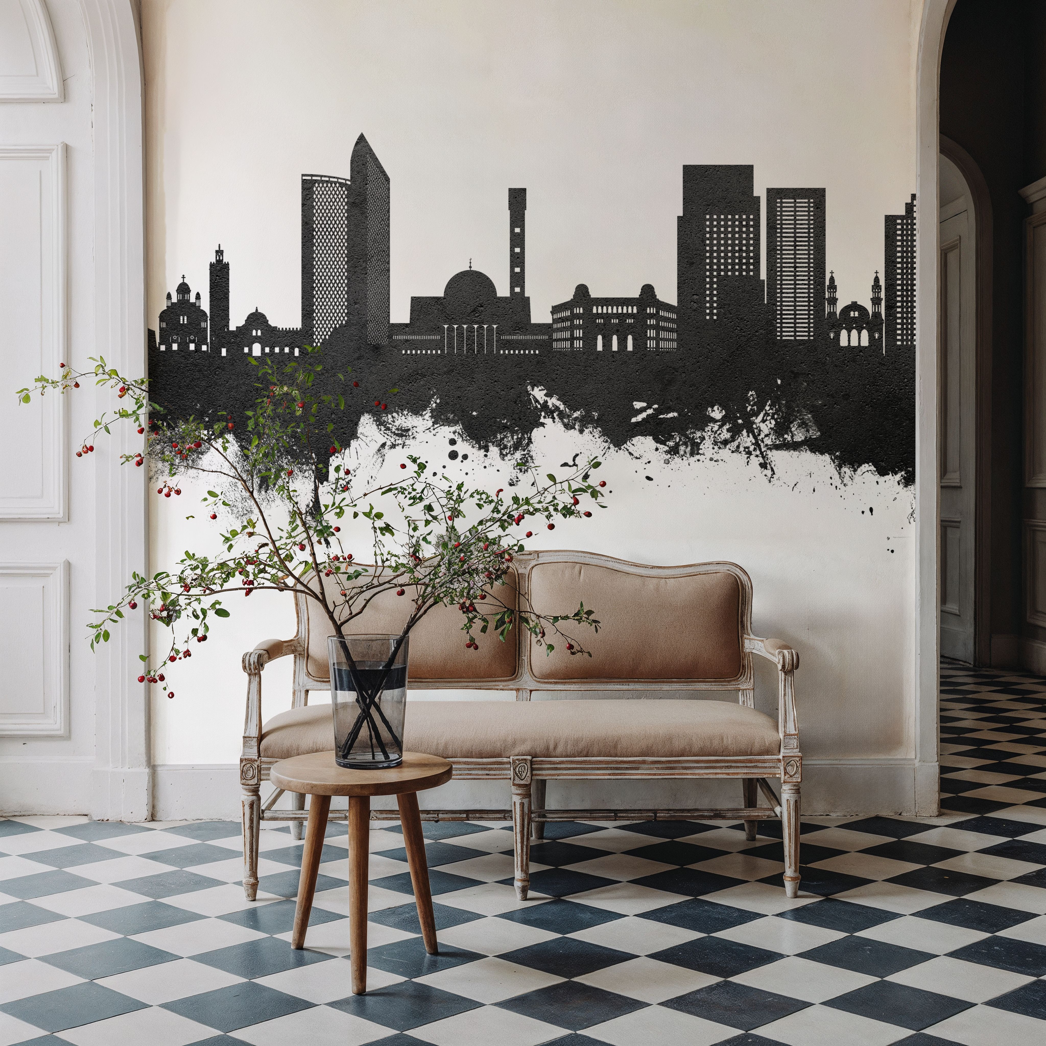 Algiers Algeria Skyline Black & White