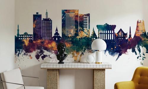 Yaoundé Cameroon Skyline Blue & Bronze
