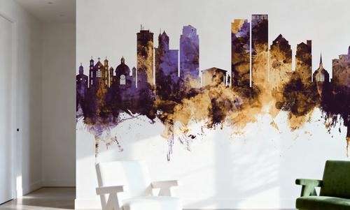 Dayton Ohio skyline Purple & Gold