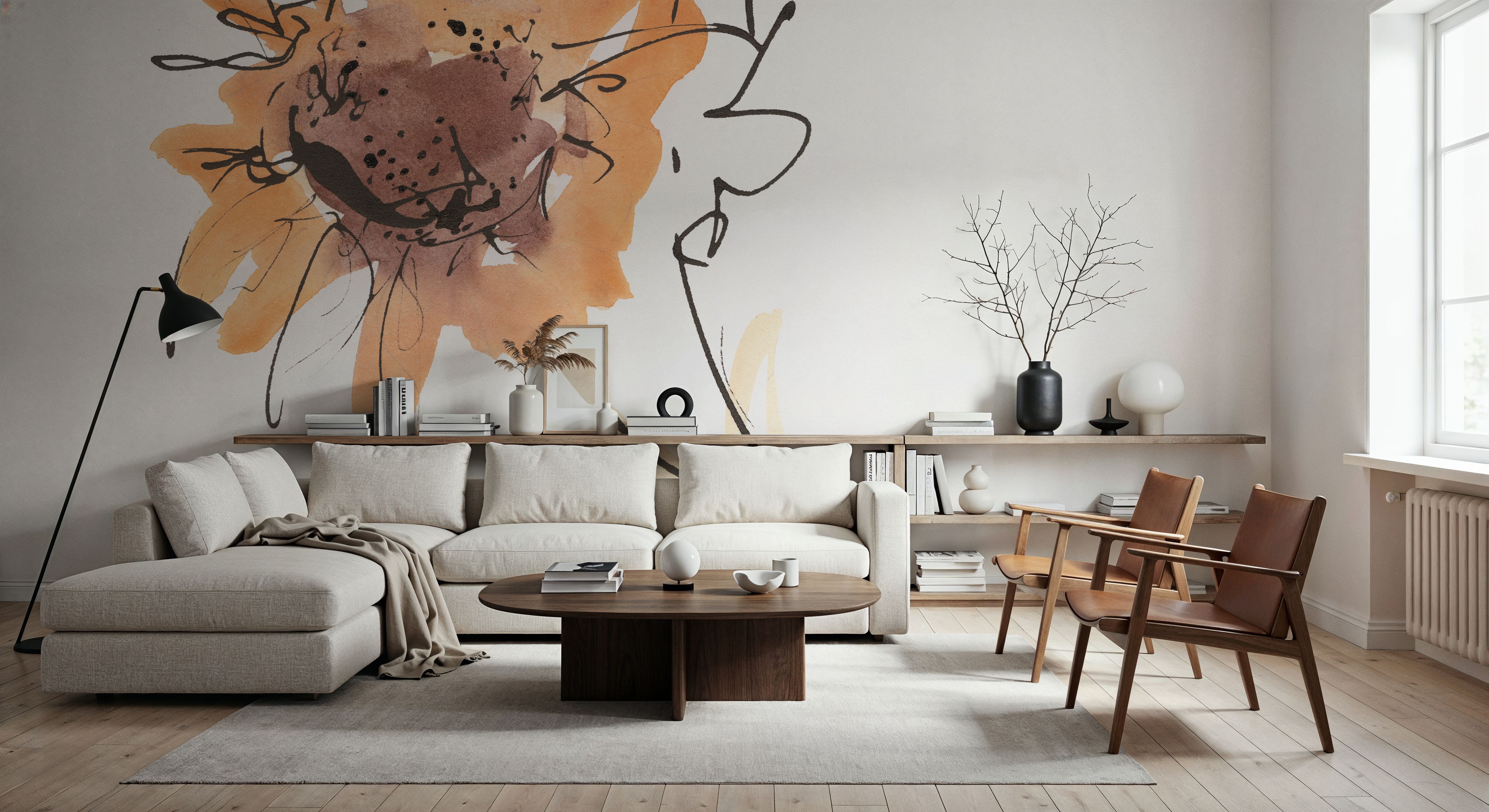 Apricot Sunflower I, Wallpaper