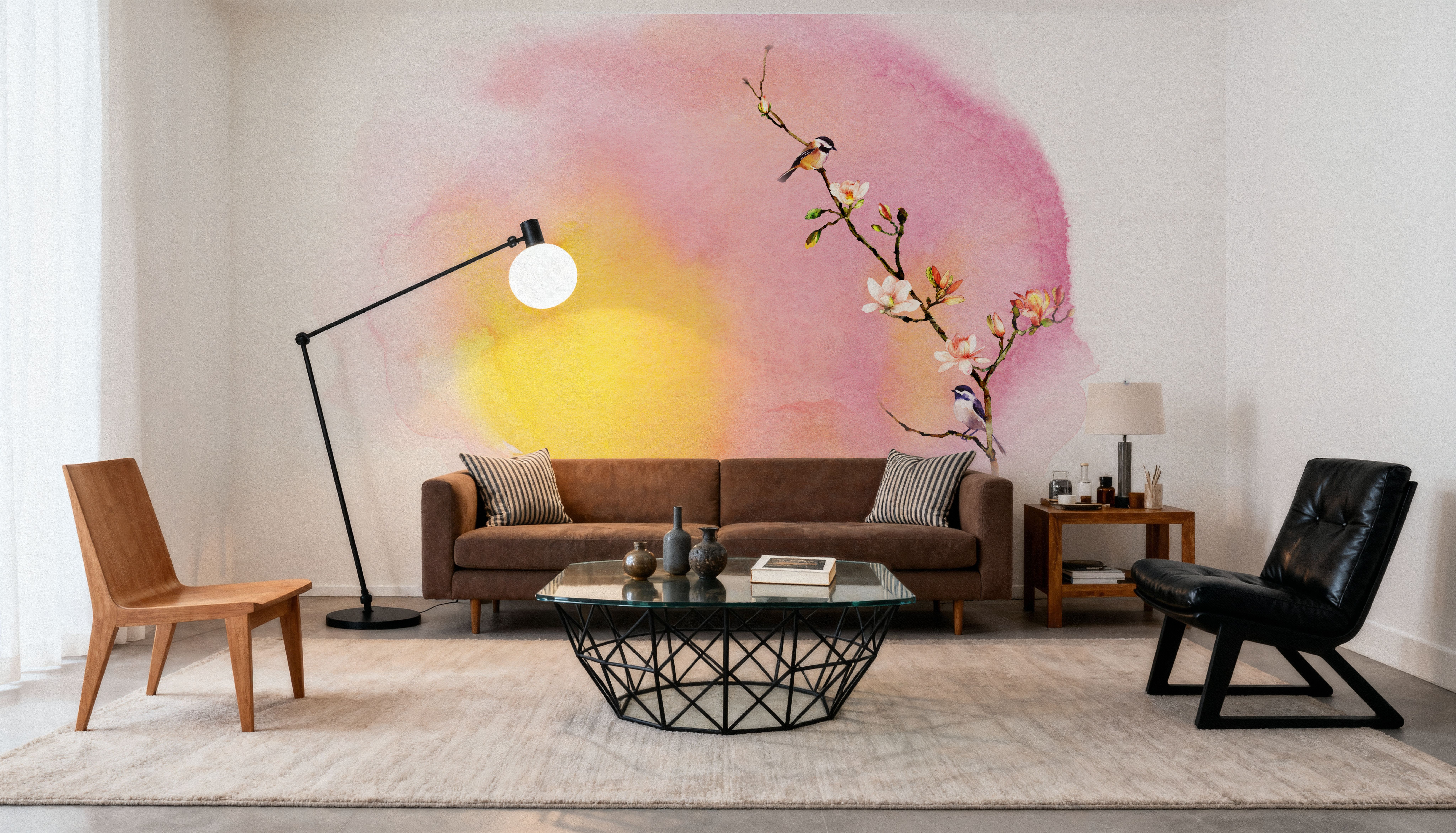 Magnolia & Birds, Papier peint