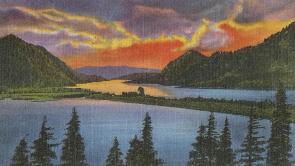 Columbia Sunset - Screenprint Postcard